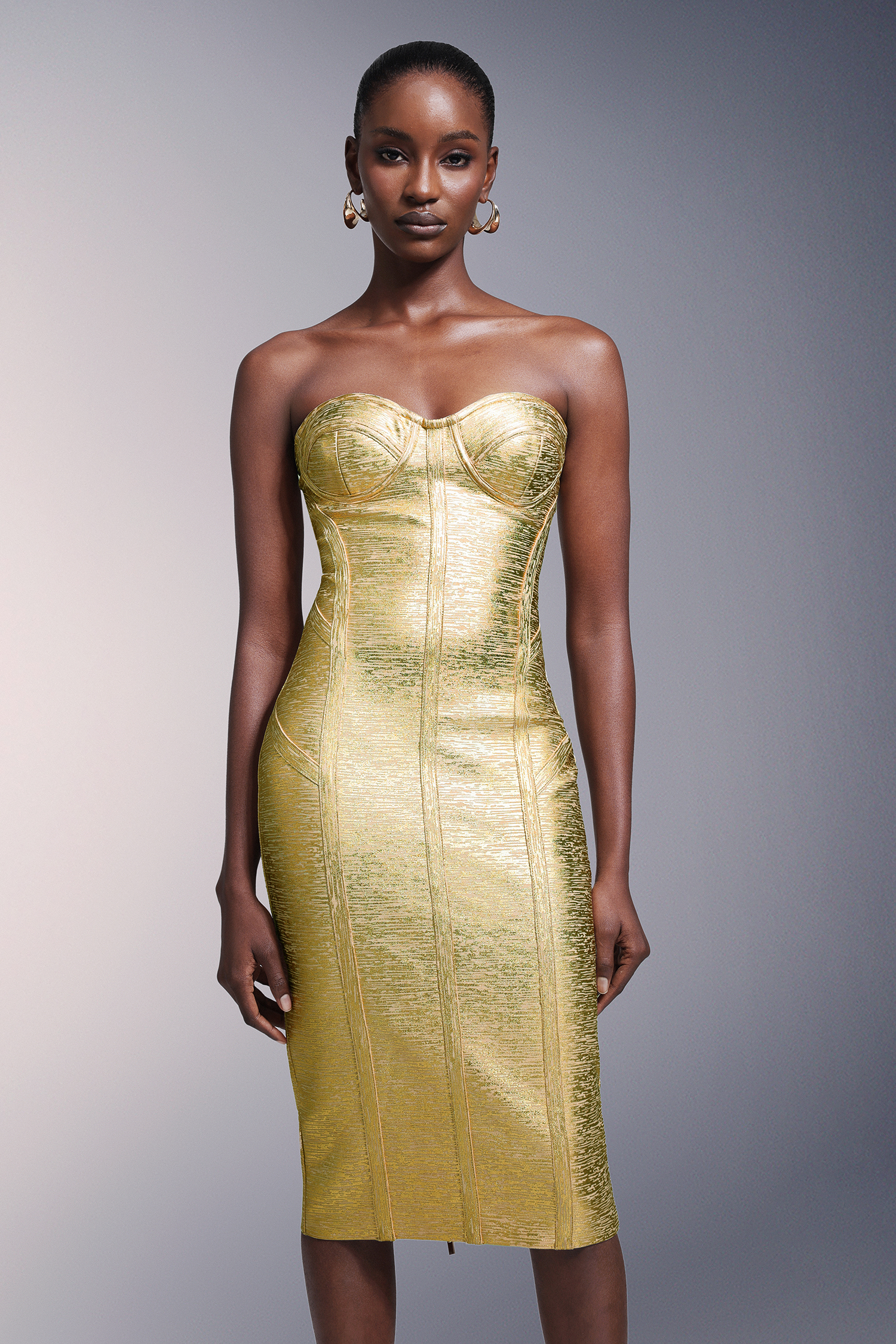 Hanava Strapless Bandage Midi Dress