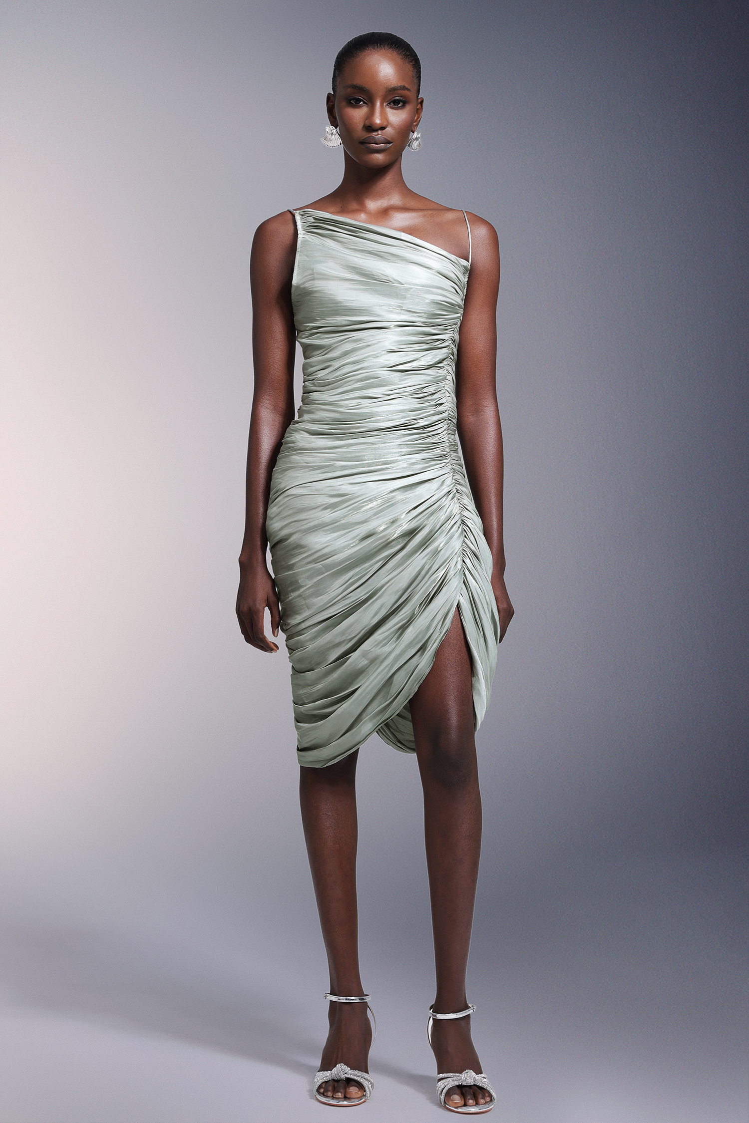 Valentina High Slit Backless Midi Dress