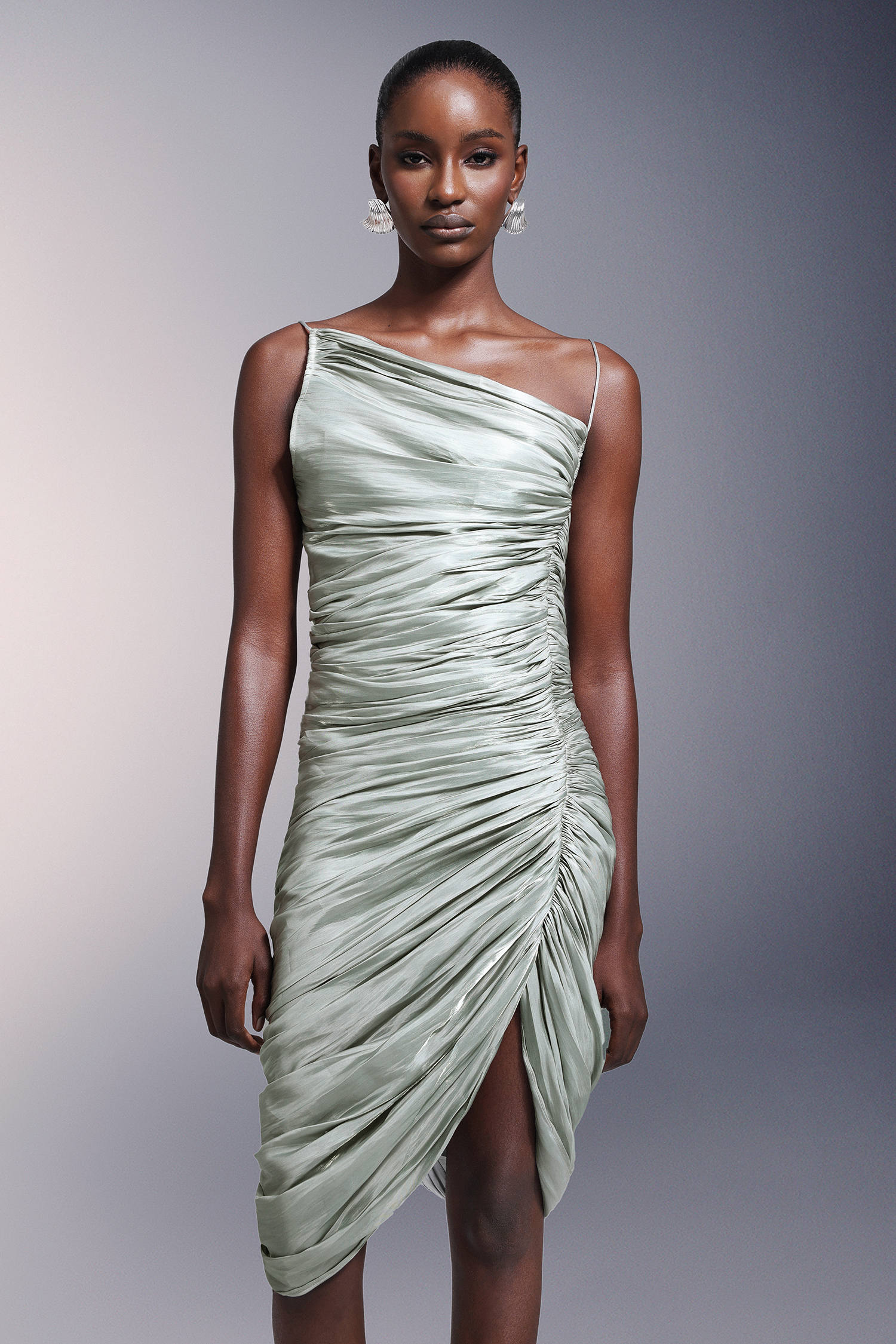 Valentina High Slit Backless Midi Dress