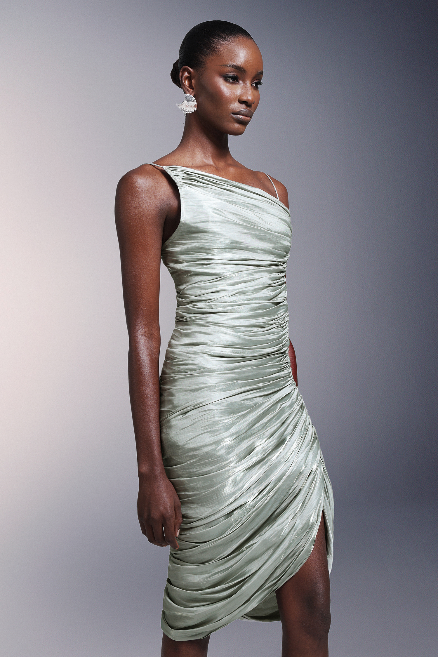 Valentina High Slit Backless Midi Dress