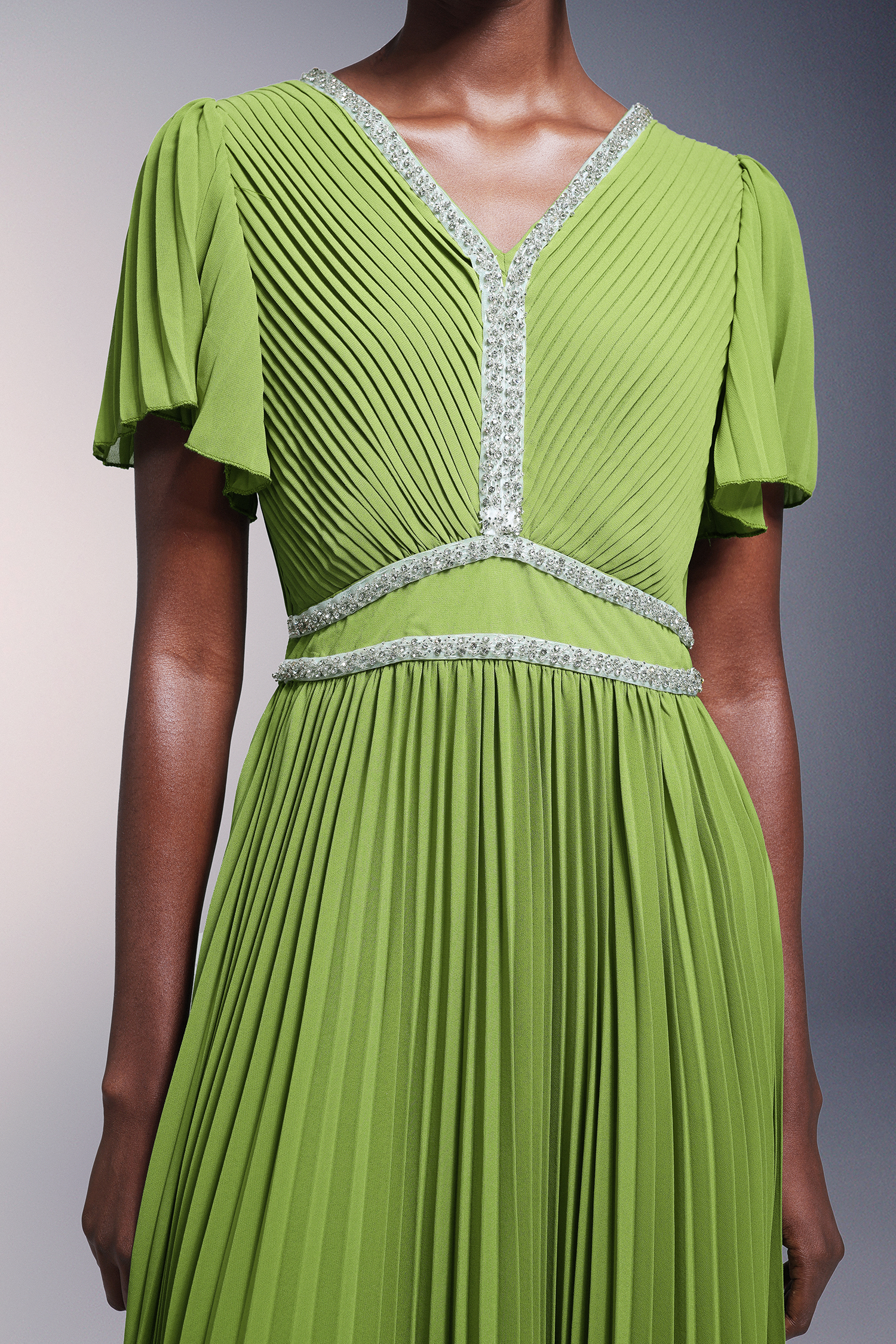 Mitzi Diamond Short Sleeves Maxi Dress