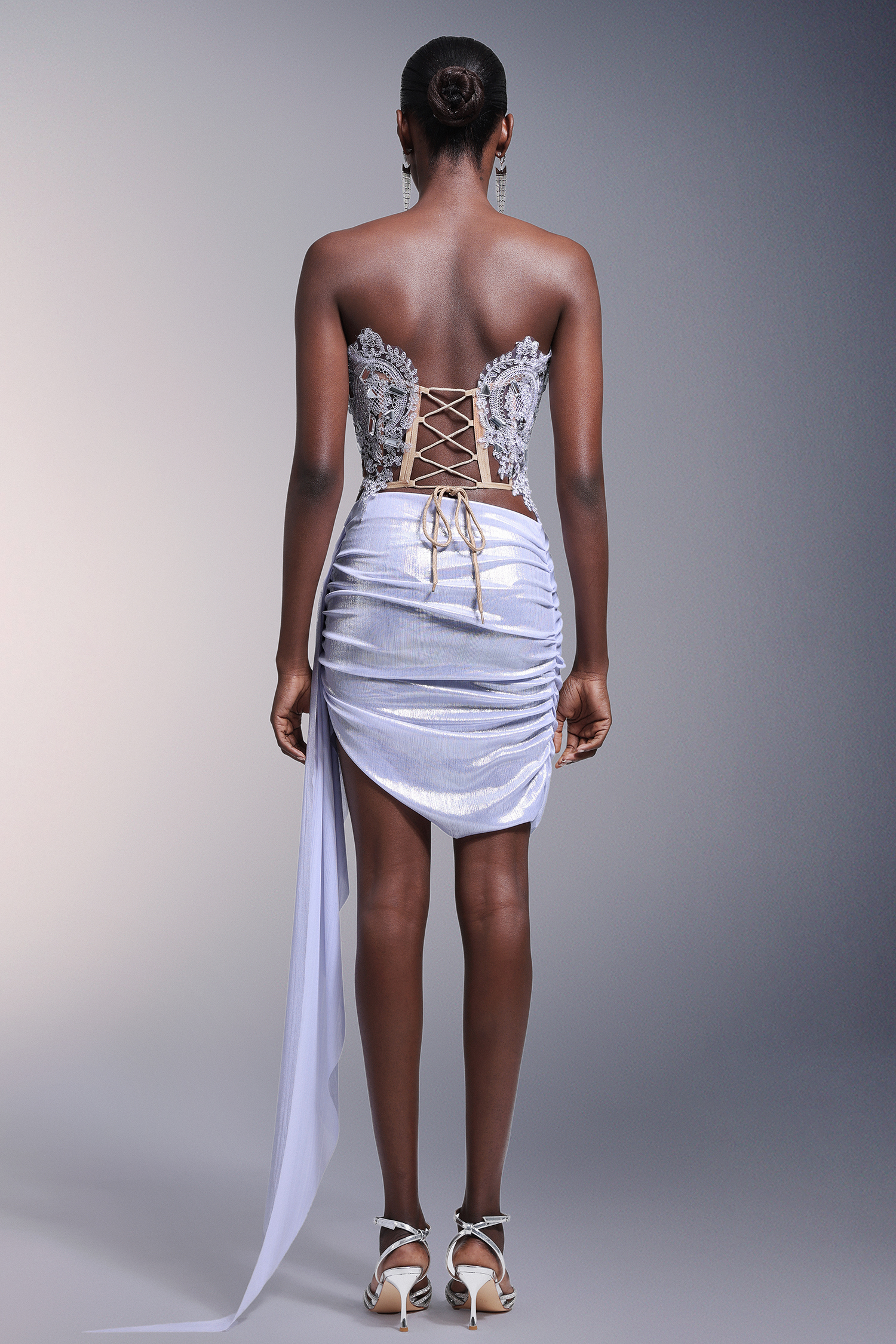 Sandra Sleeveless Diamond Lacing Mini Two-Piece Set