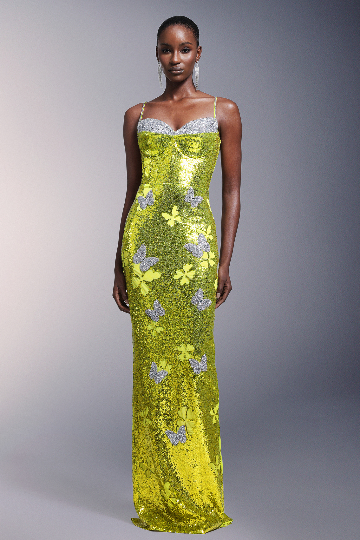 Raisin Sleeveless Diamond Sequin Maxi Dress