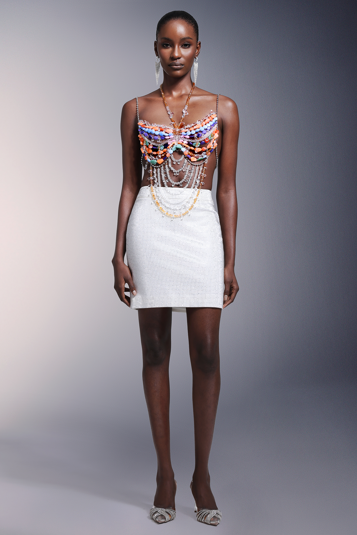 Rosi Sleeveless Halter Tassels Chest Chain