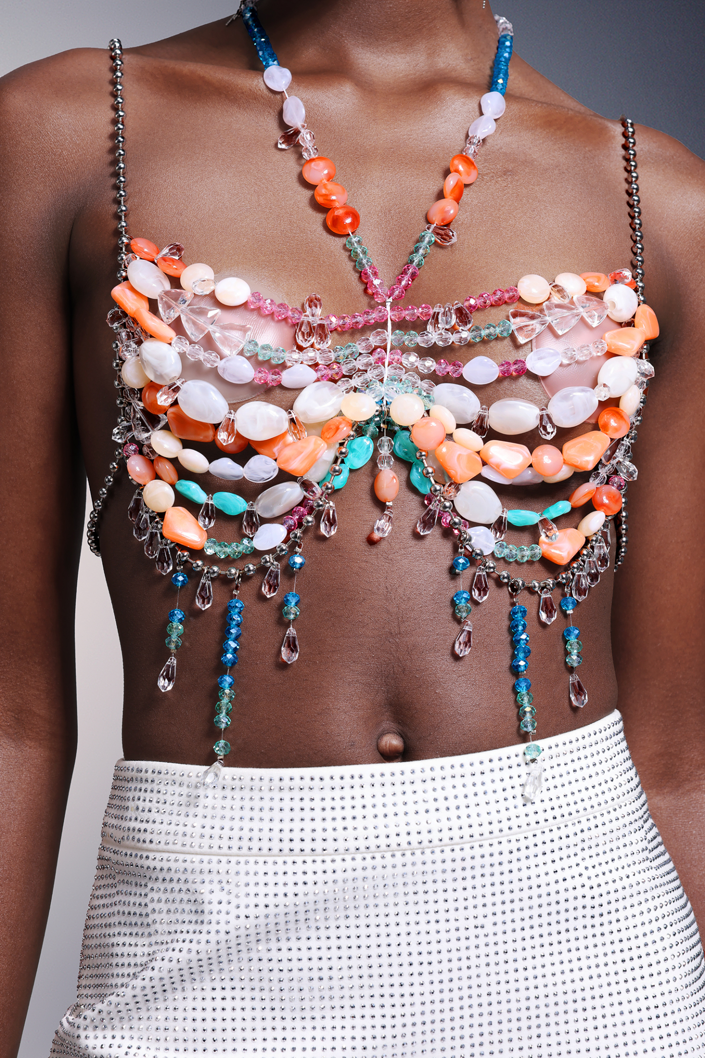 Millie Sleeveless Halter Tassels Chest Chain