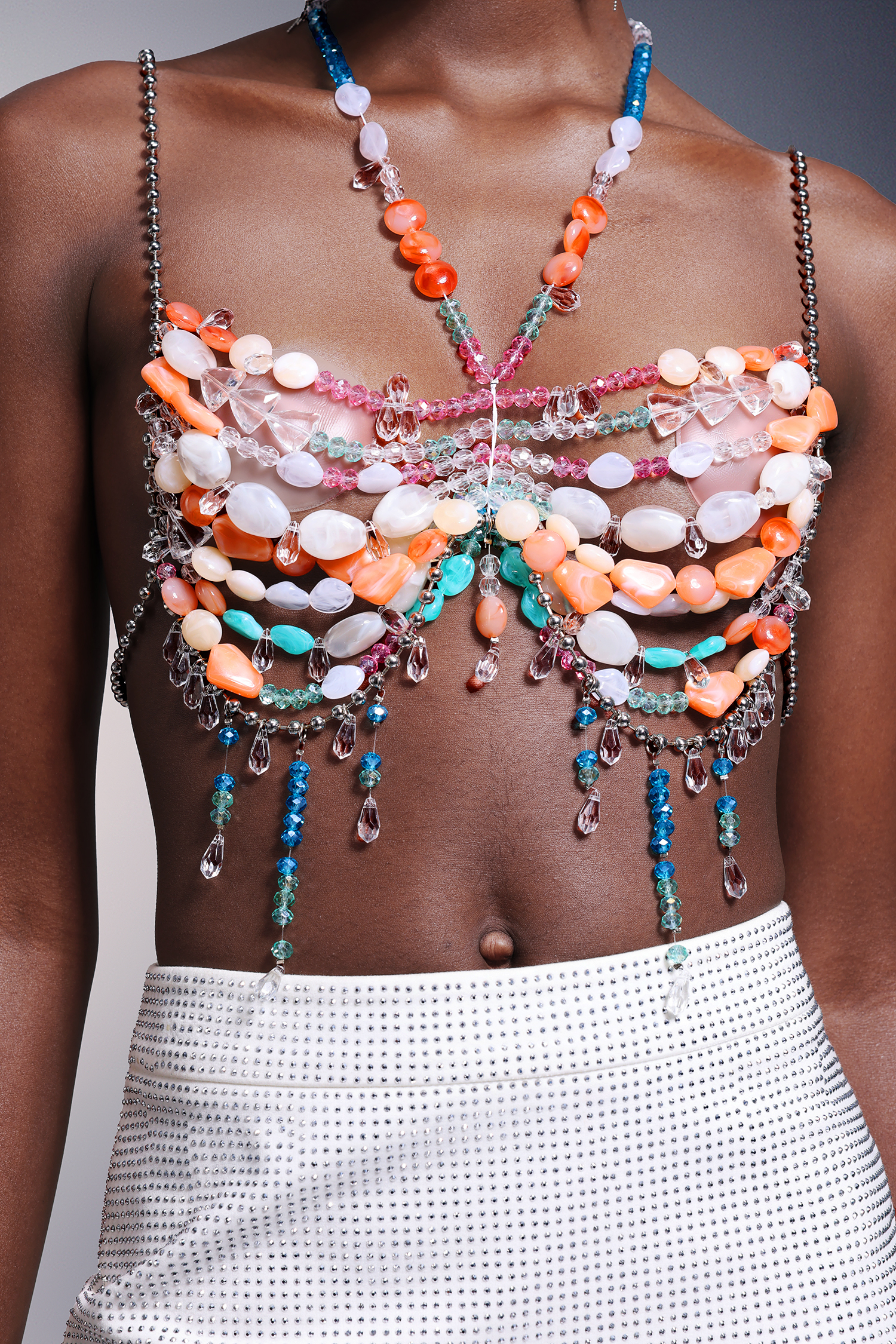 Millie Sleeveless Halter Tassels Chest Chain