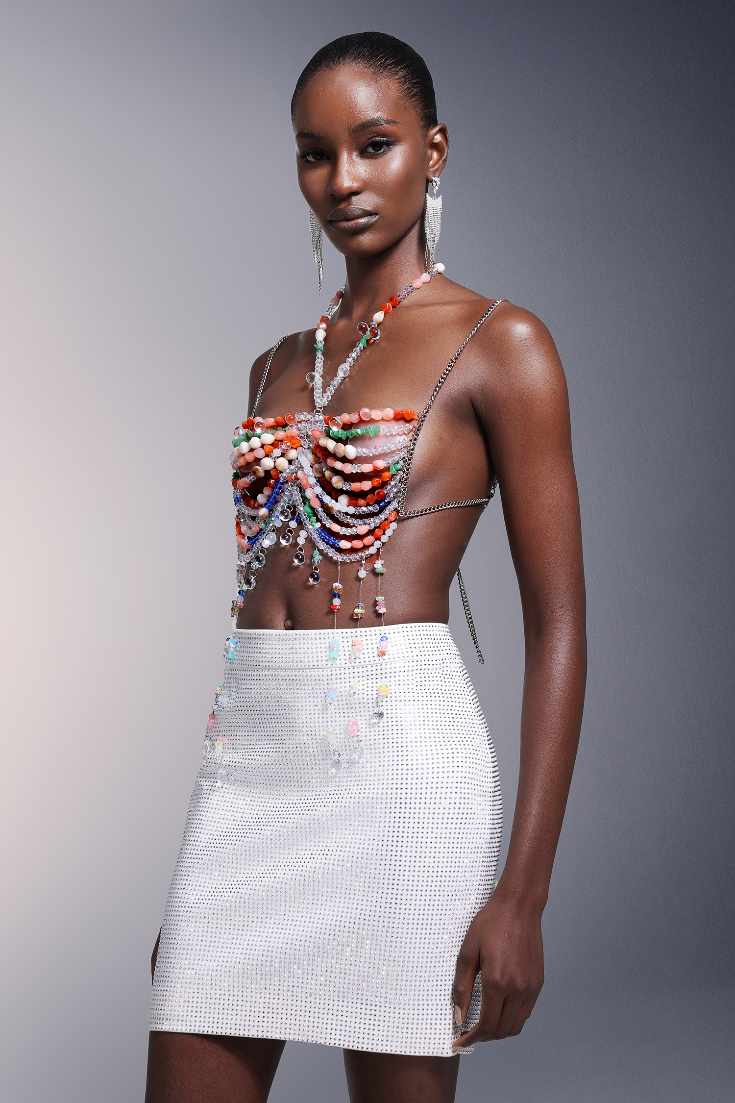 Emberson Sleeveless Halter Beadwork  Chest Chain