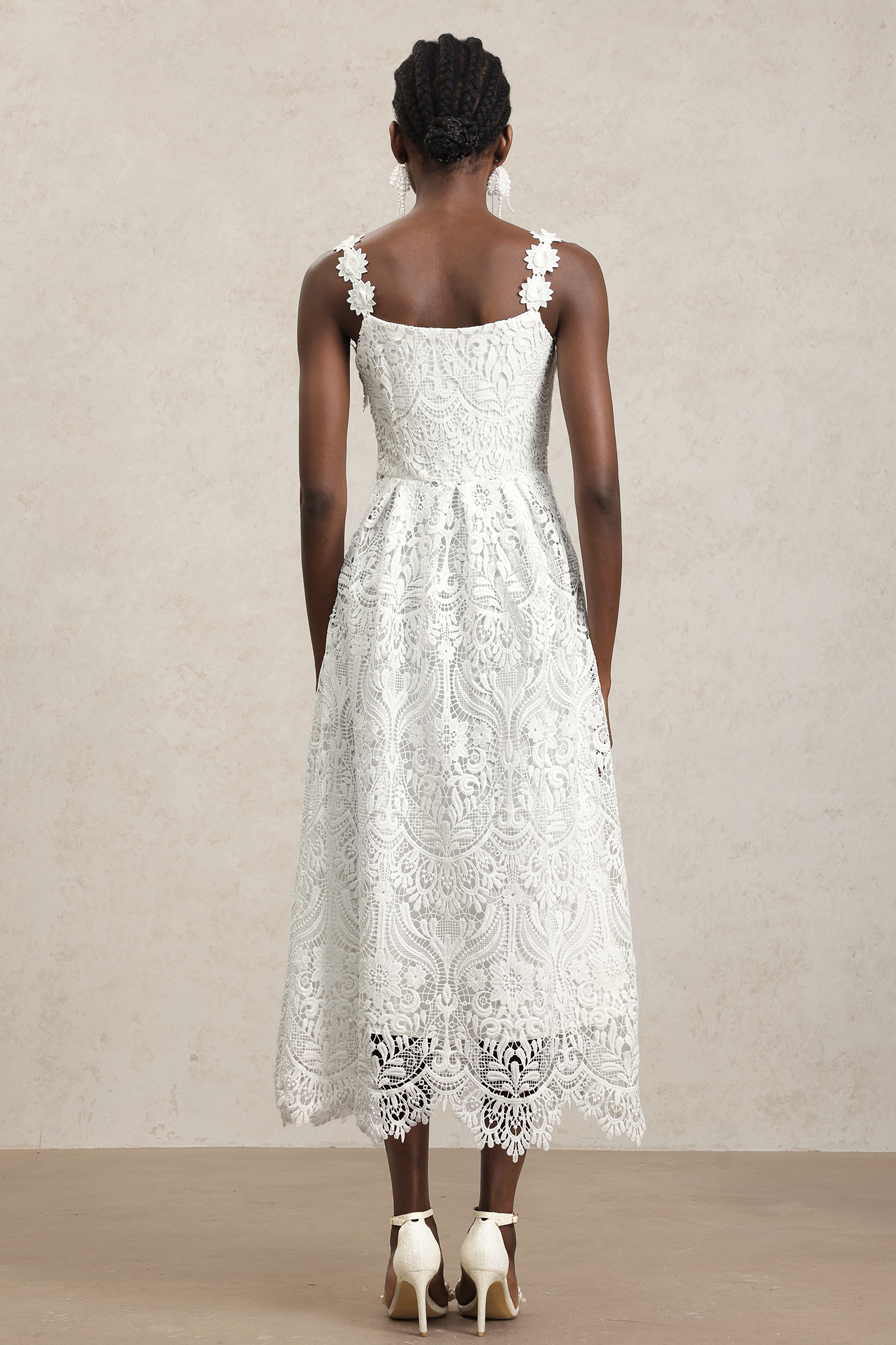 Hope Halter Flowers Lace Maxi Dress