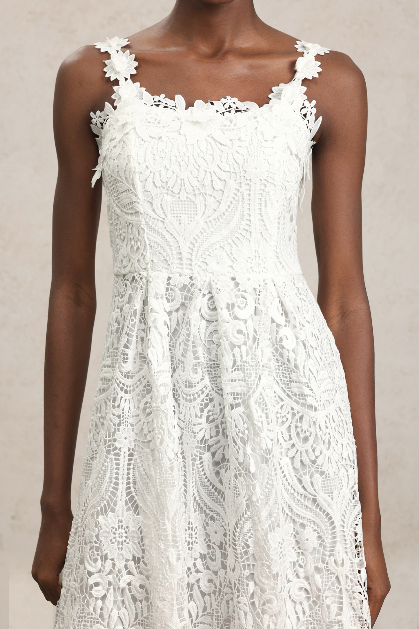 Hope Halter Flowers Lace Maxi Dress