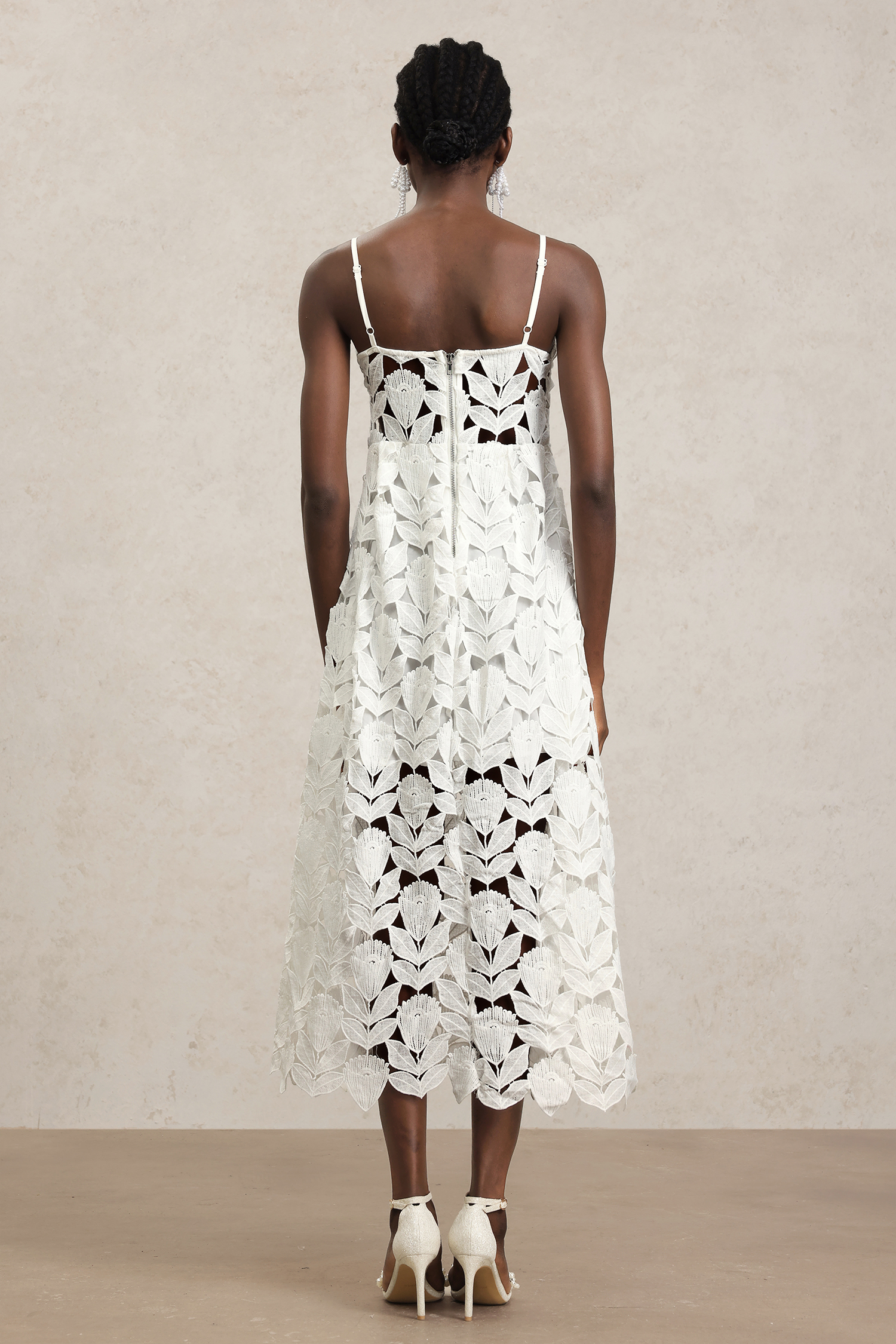 Savier Halter Hollow Out Lace Maxi Dress