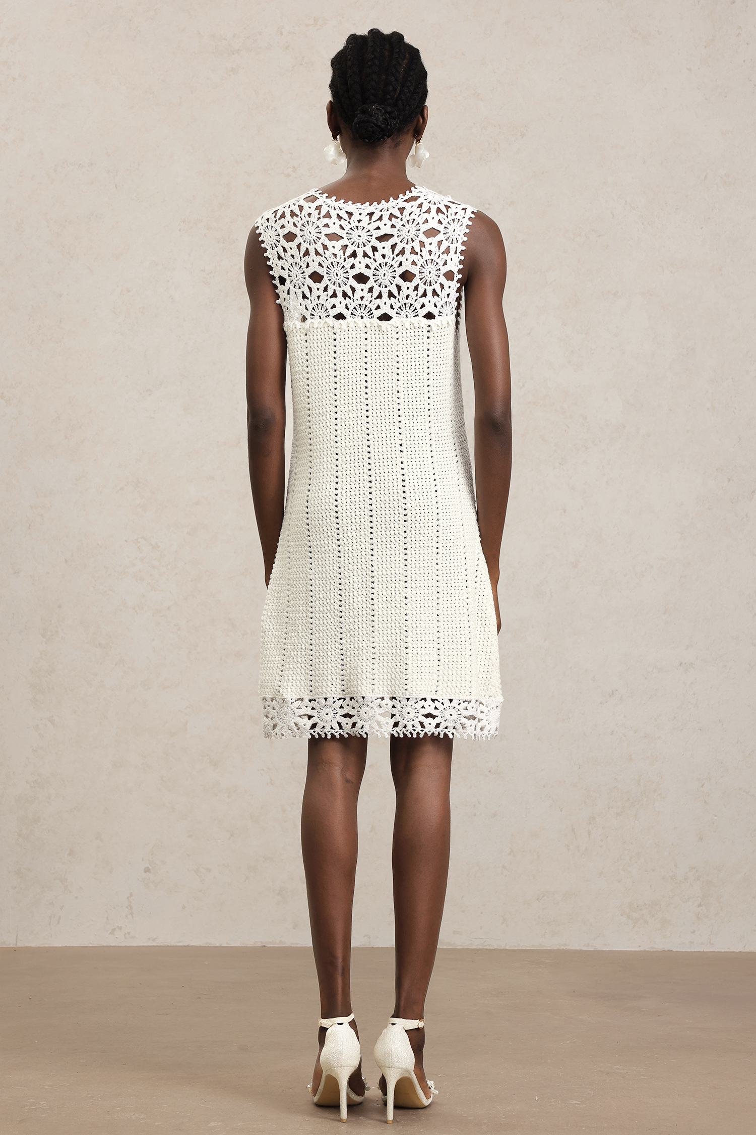 Samson Sleeveless Flowers Lace Mini Dress