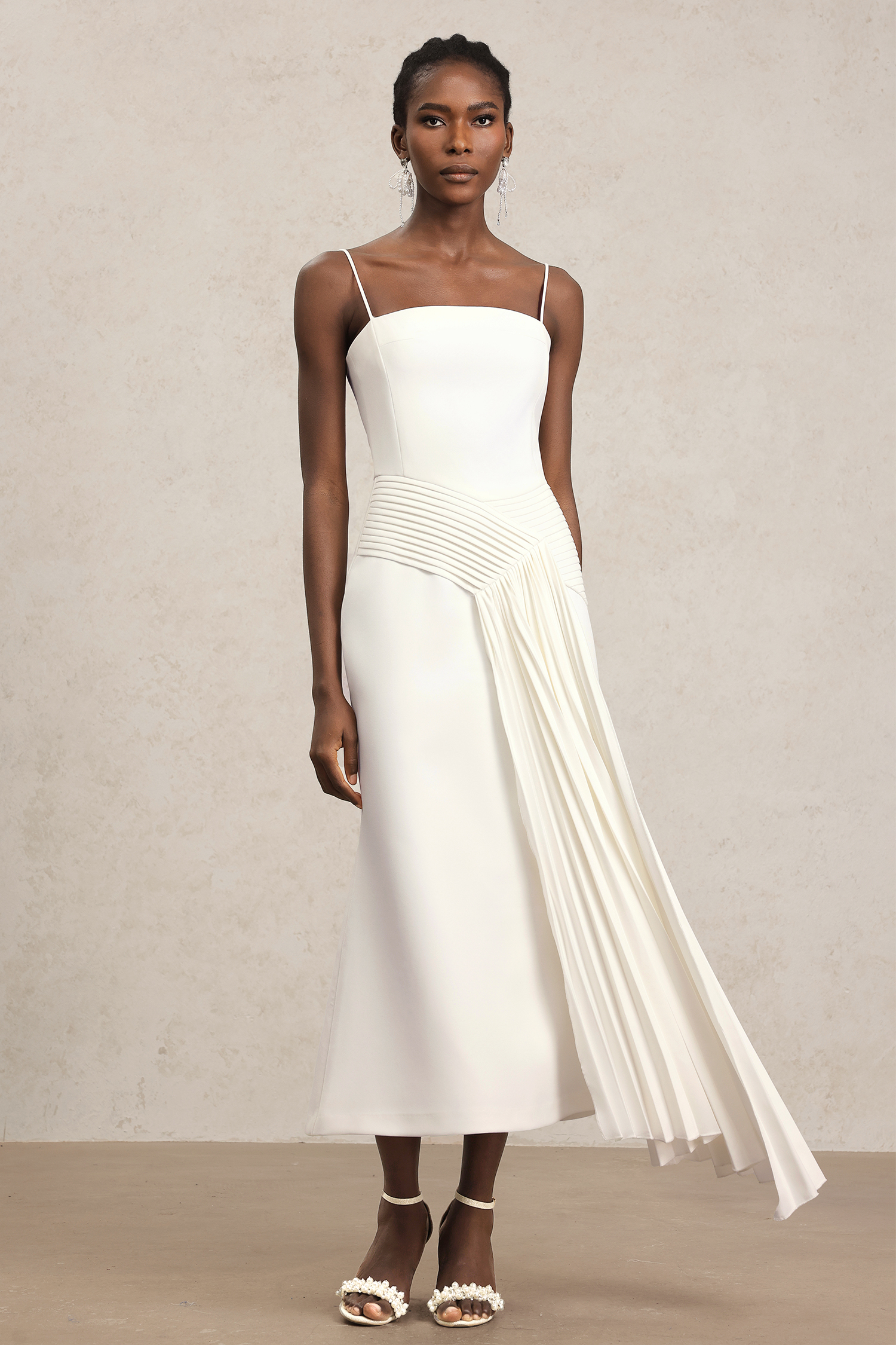 Querida Halter Folds Maxi Dress