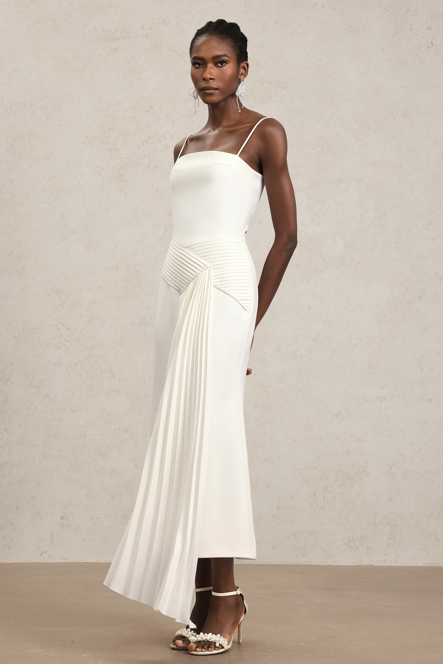 Querida Halter Folds Maxi Dress