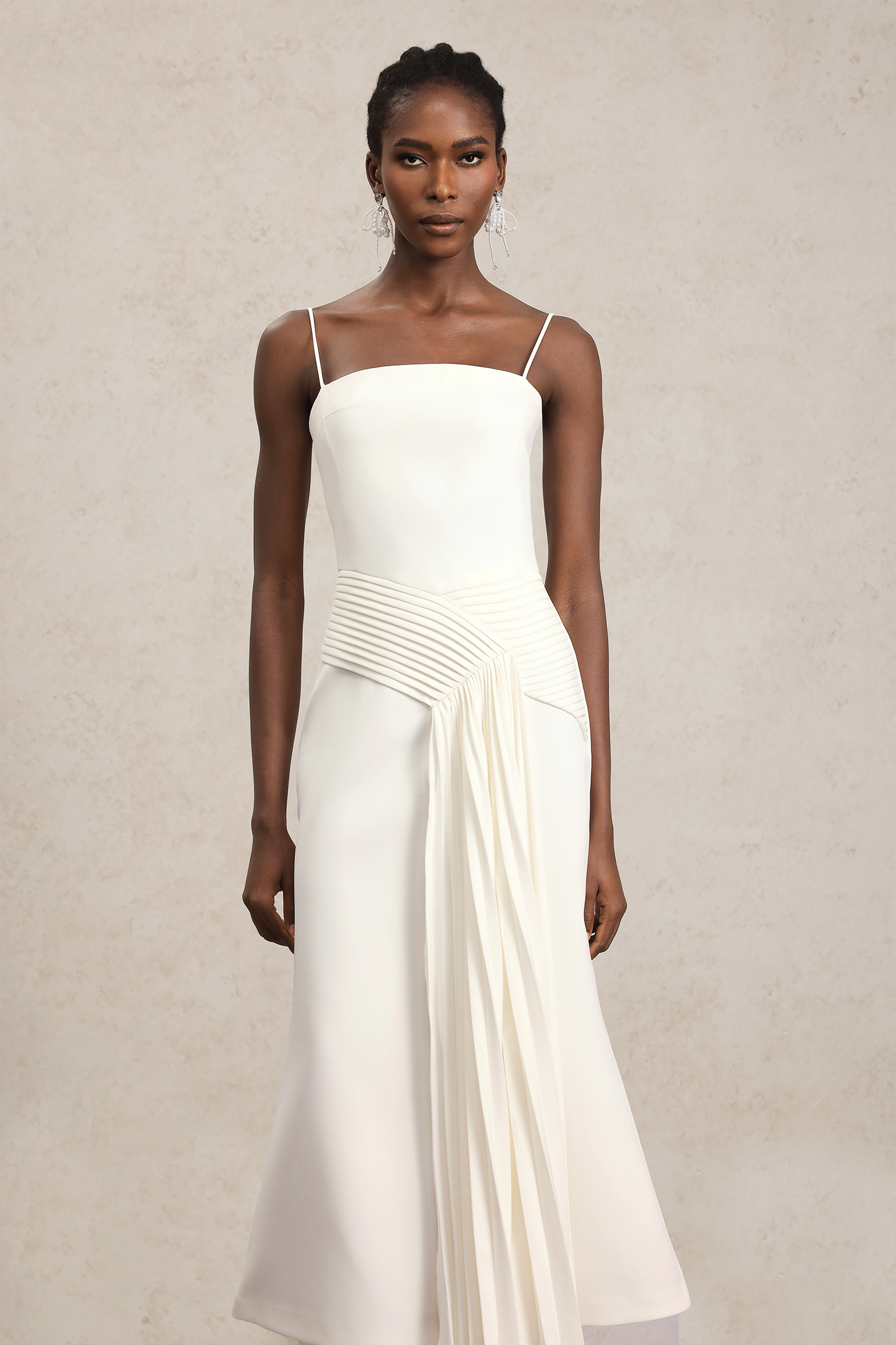 Querida Halter Folds Maxi Dress