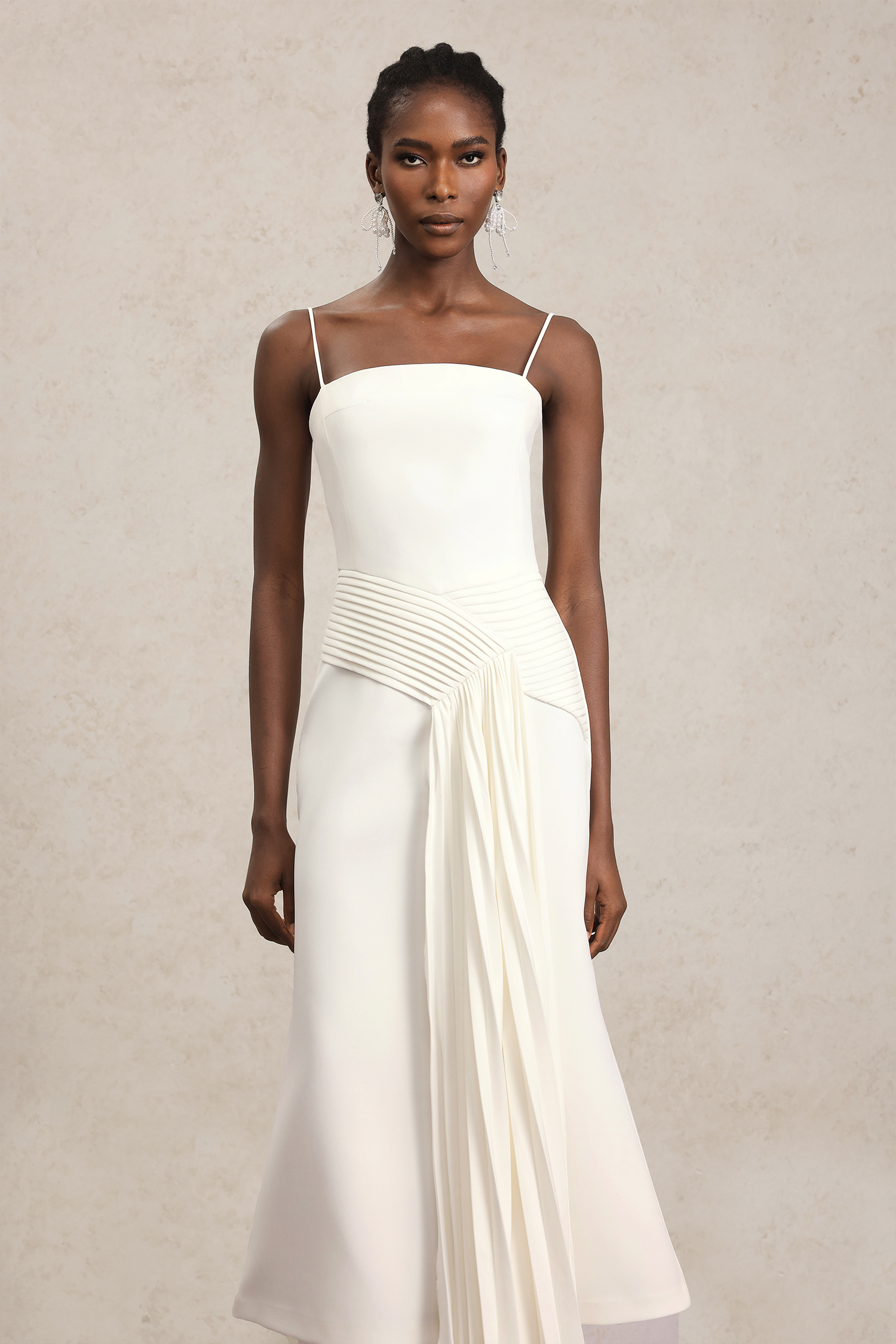 Querida Halter Folds Maxi Dress