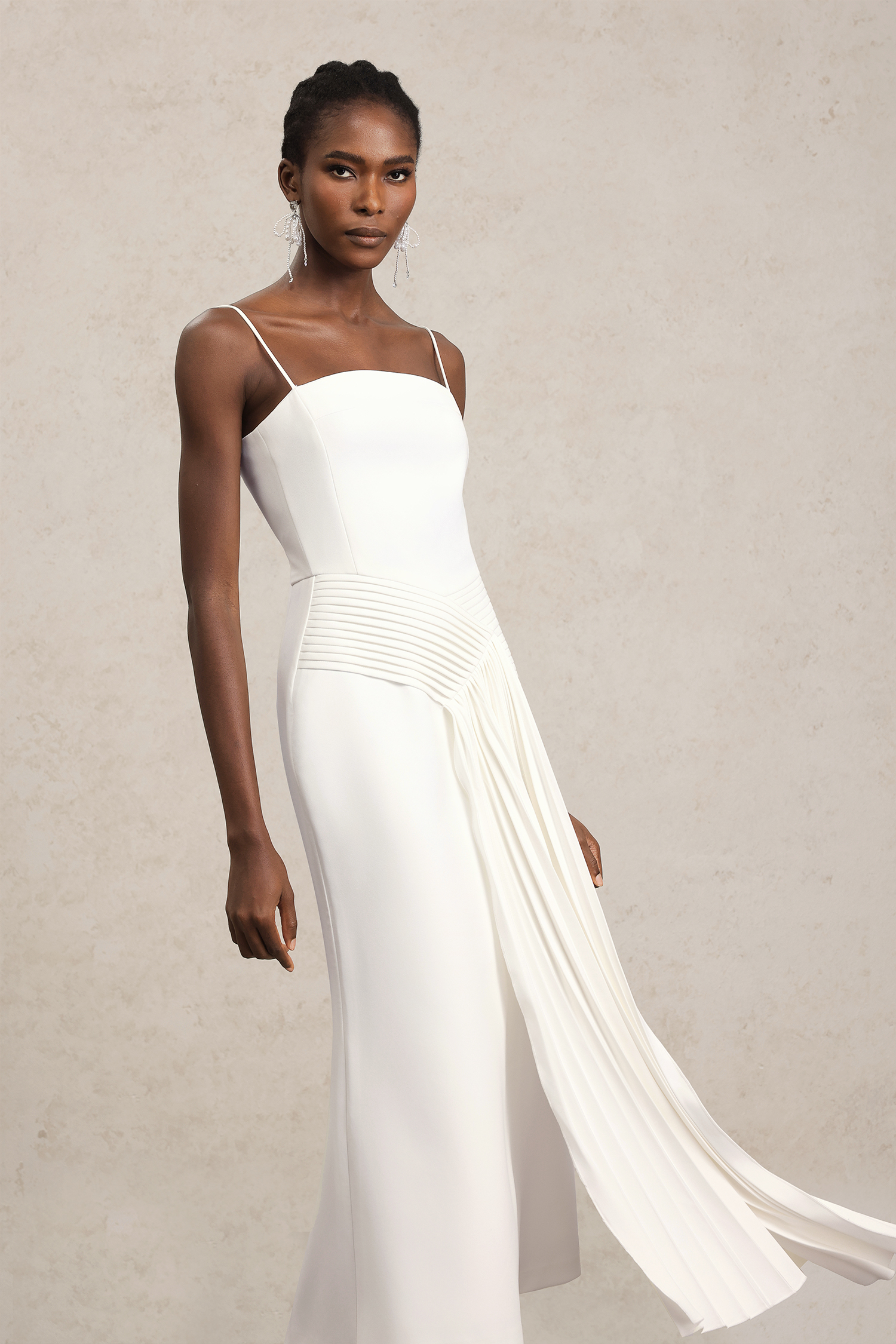 Querida Halter Folds Maxi Dress