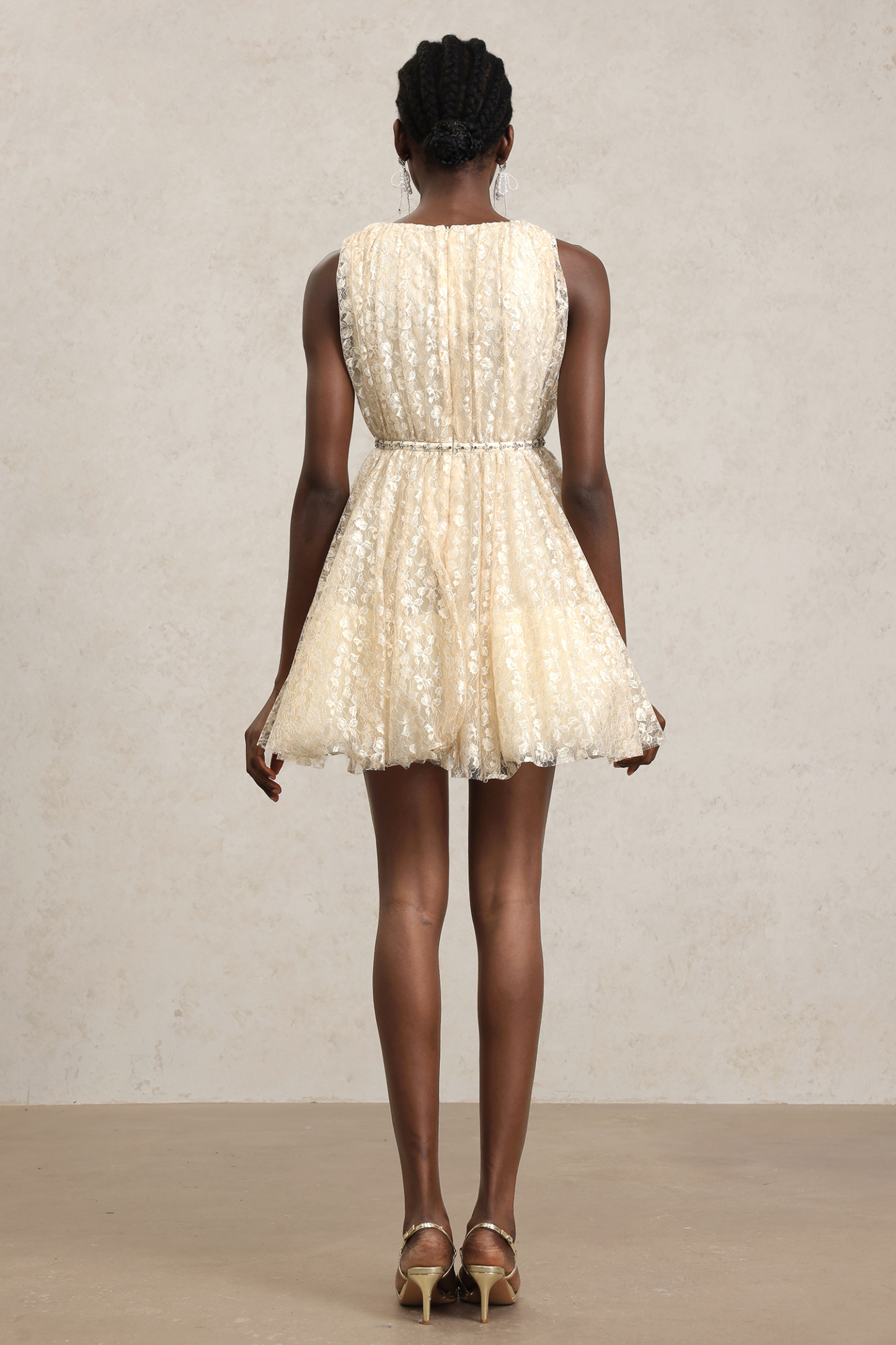Roxanne Sleeveless V-Neck Bowknot Mini Dress