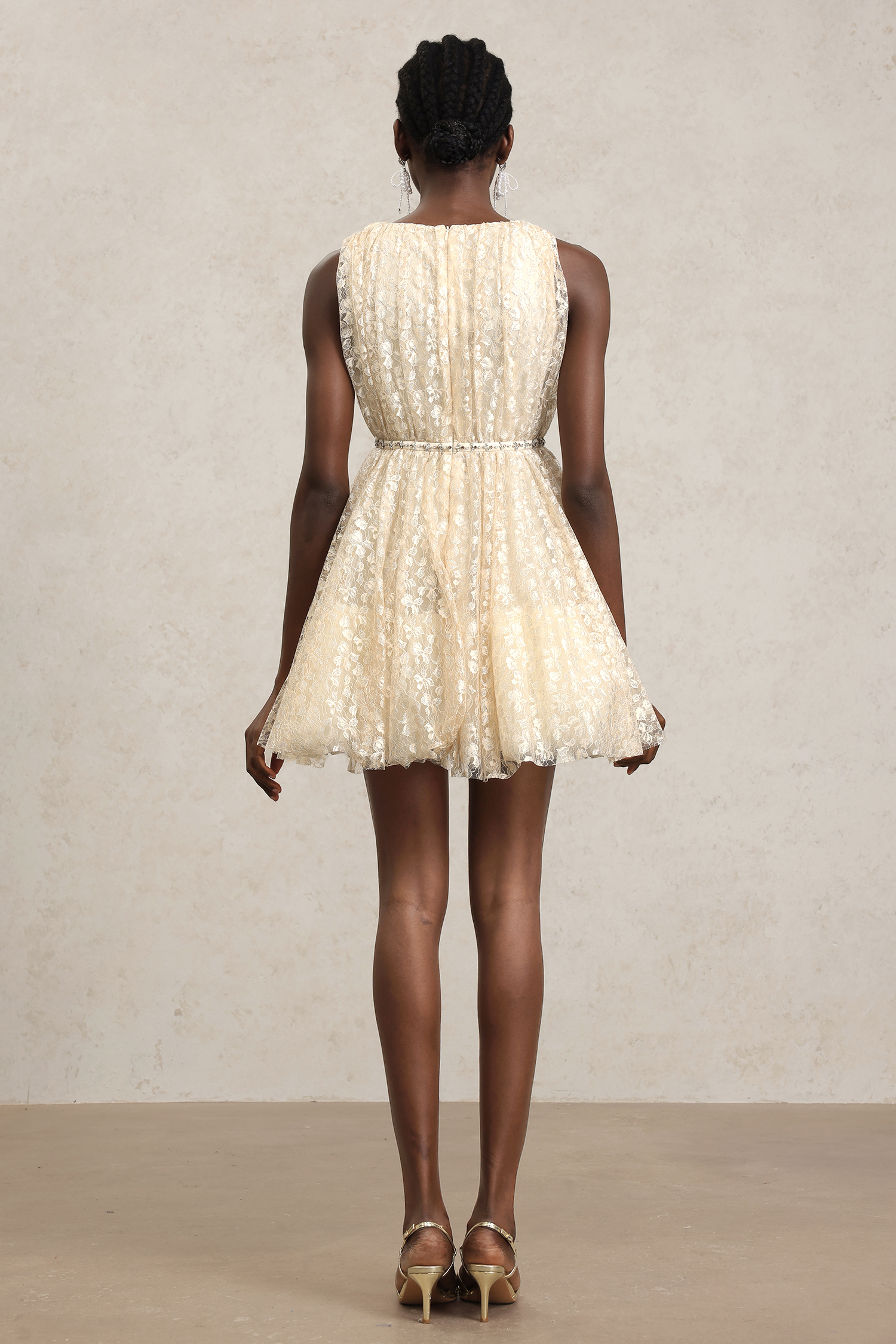 Roxanne Sleeveless V-Neck Bowknot Mini Dress