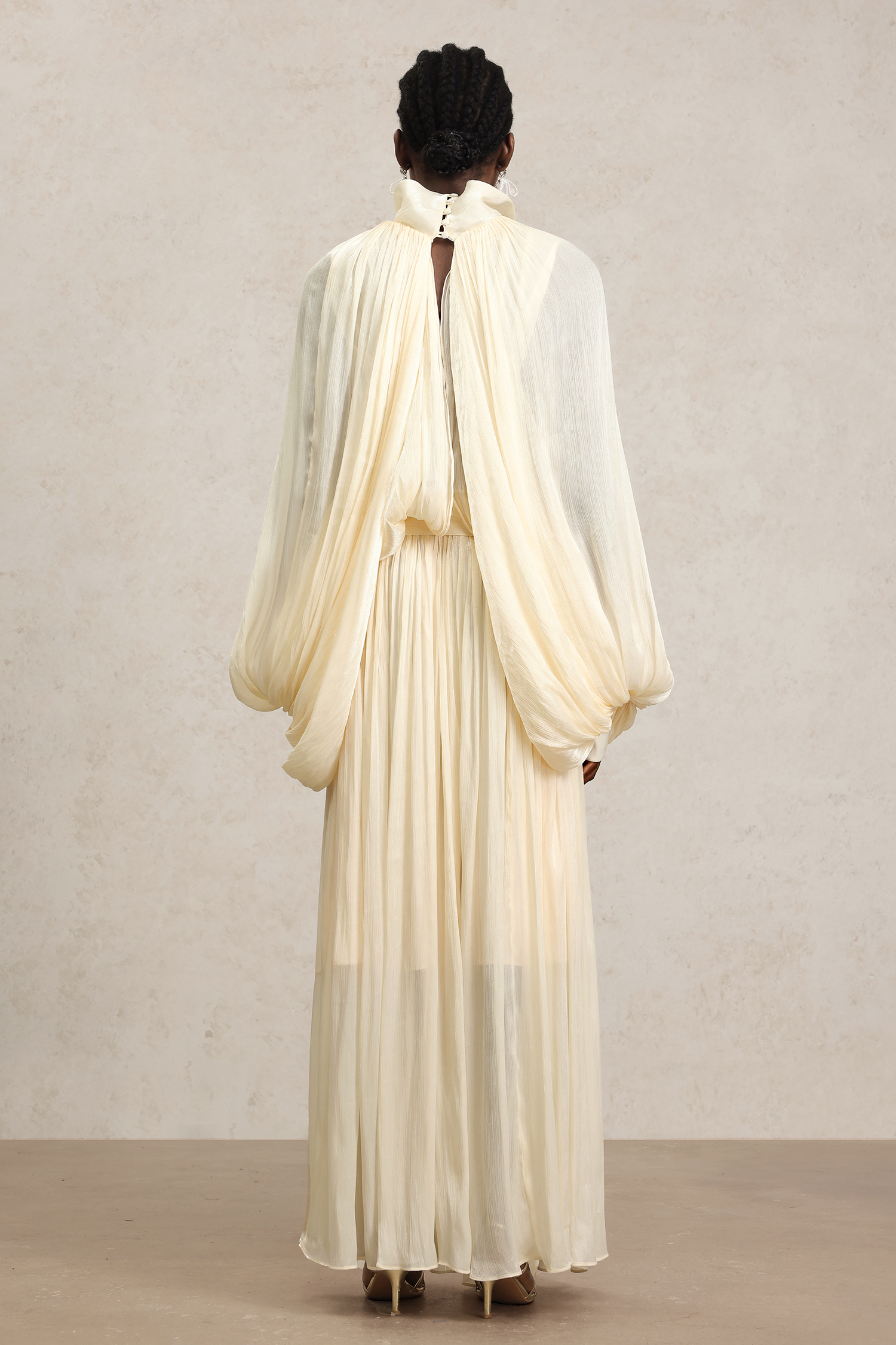 Grasa Long Sleeves Streamer Bowknot Maxi Dress