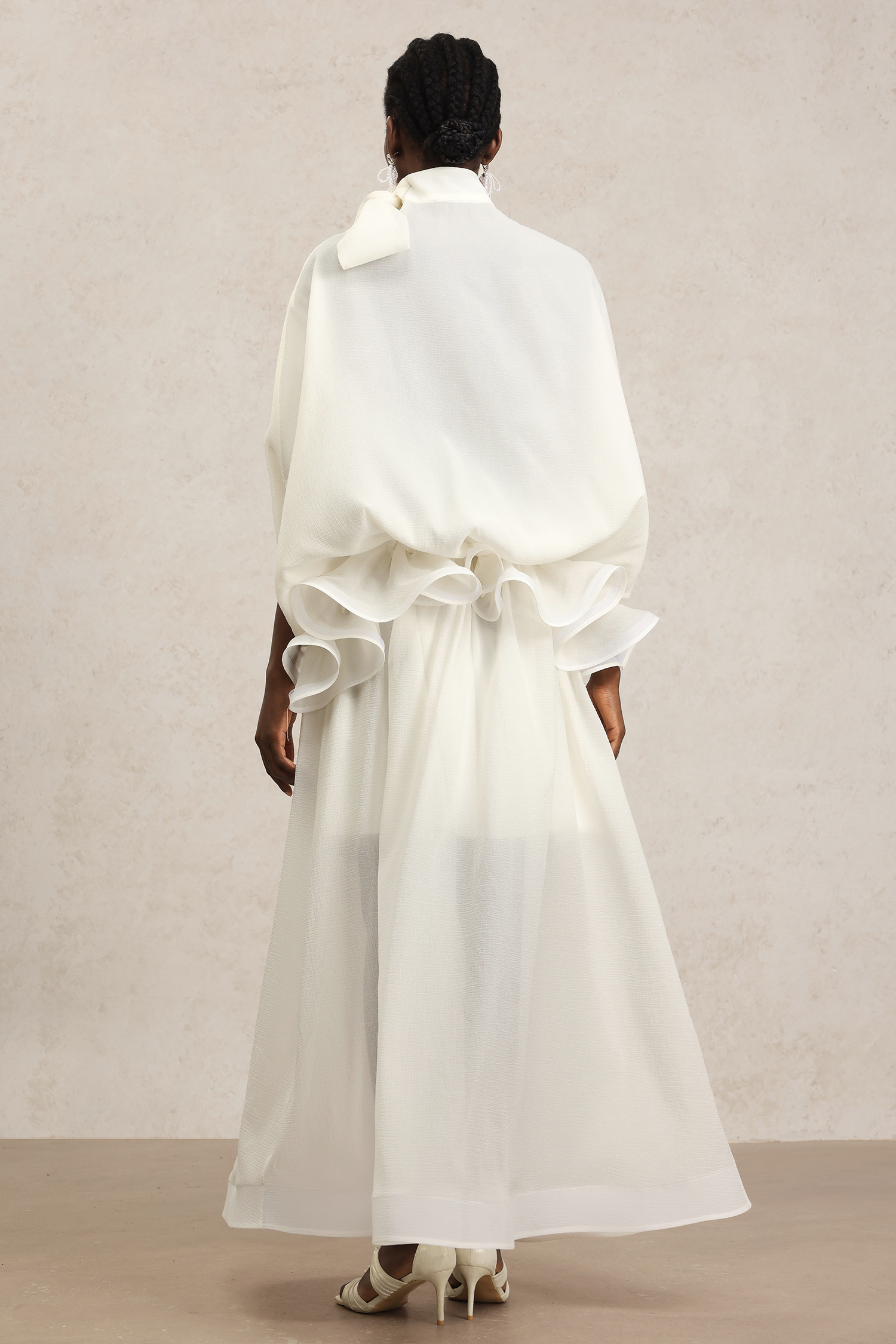 Milline Bowknot Asymmetric Maxi Dress