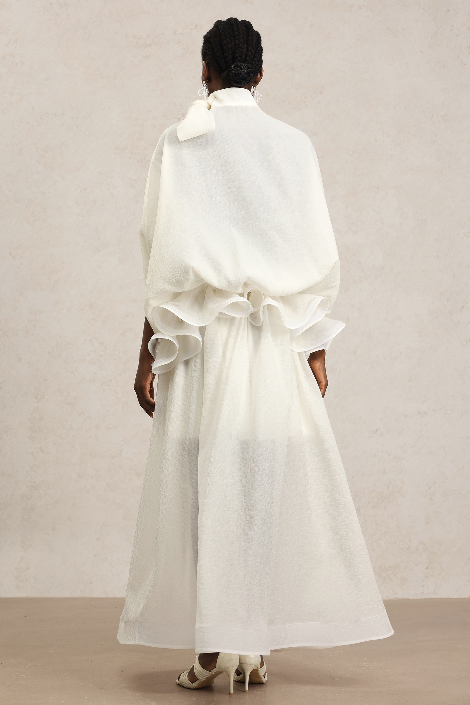 Milline Bowknot Asymmetric Maxi Dress