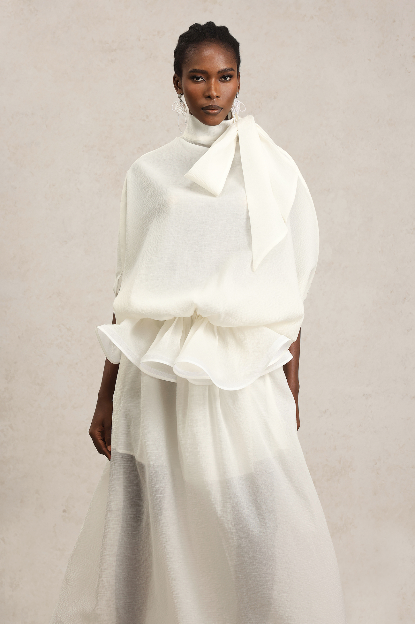 Milline Bowknot Asymmetric Maxi Dress