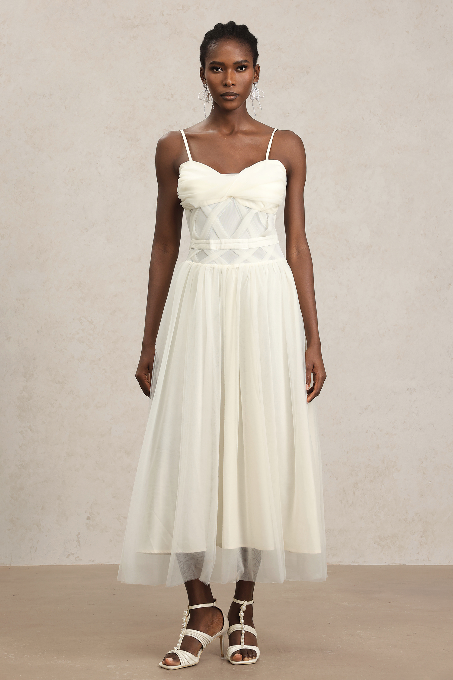 Omega Halter Folds Maxi Dress