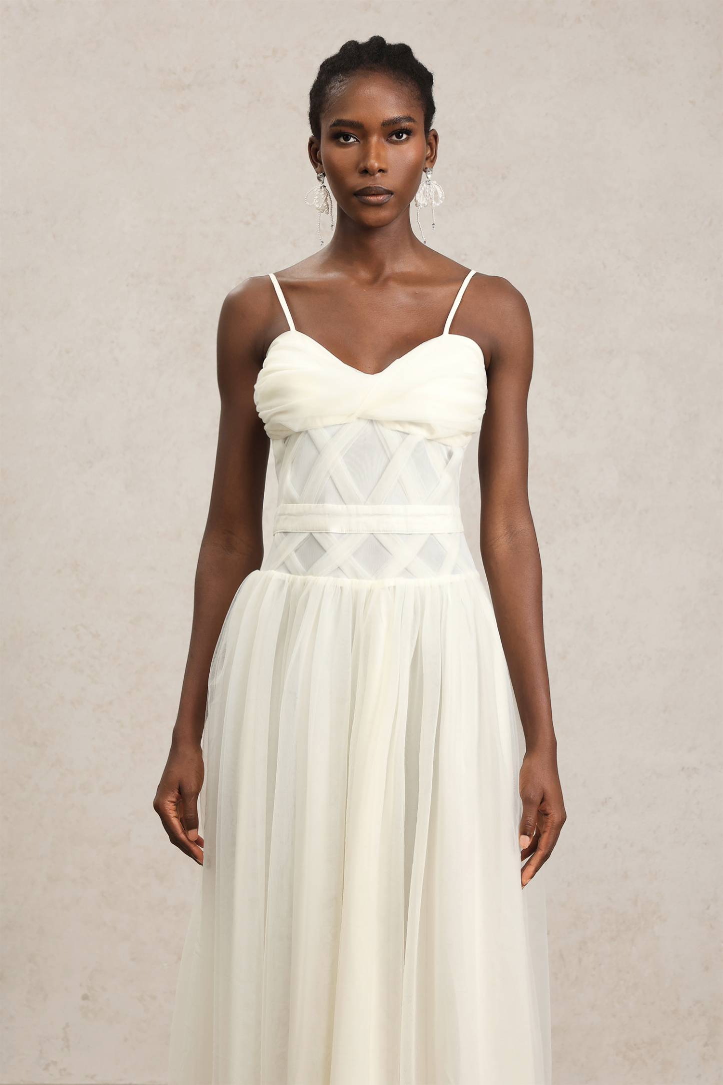 Omega Halter Folds Maxi Dress