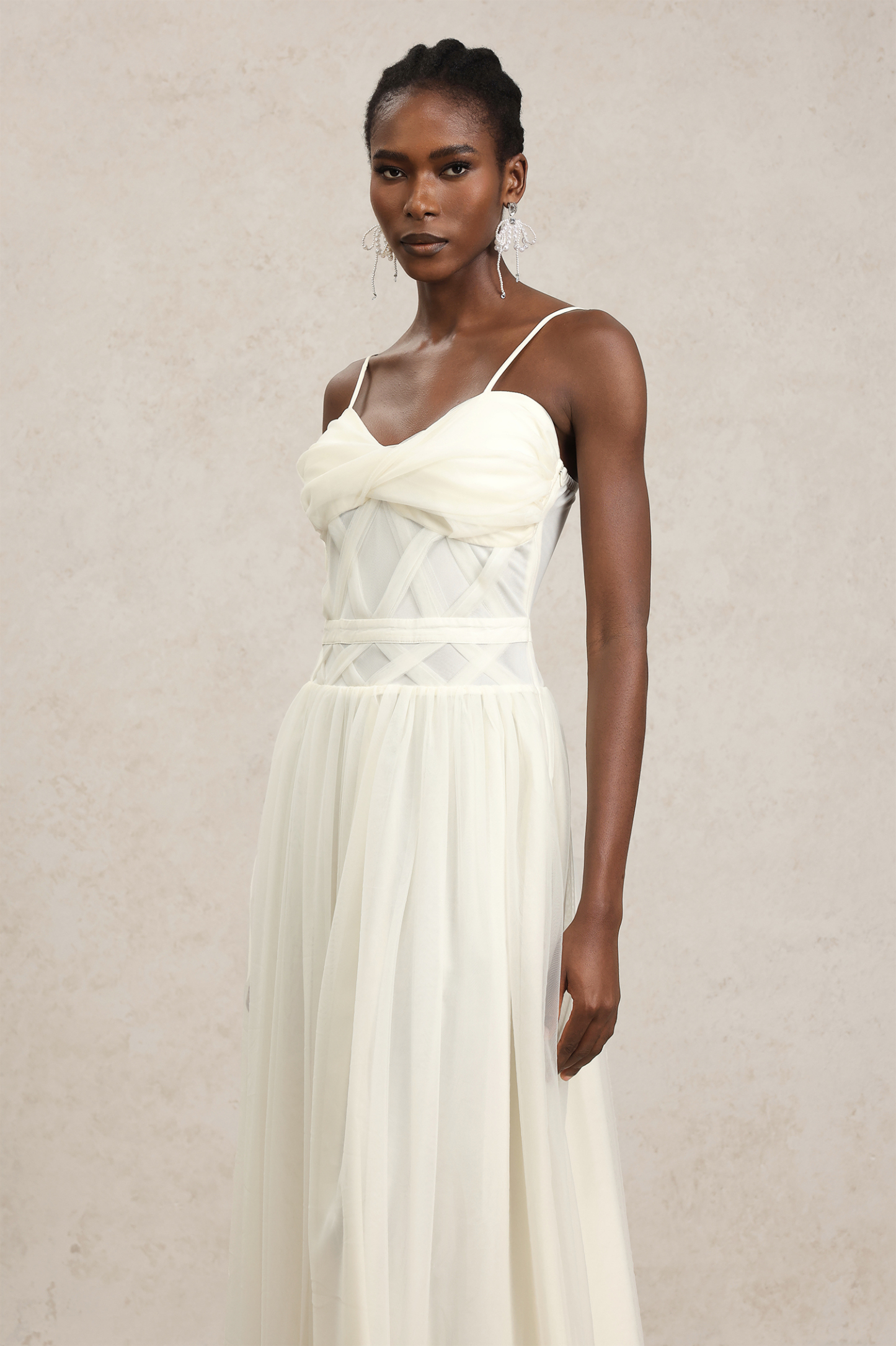 Omega Halter Folds Maxi Dress