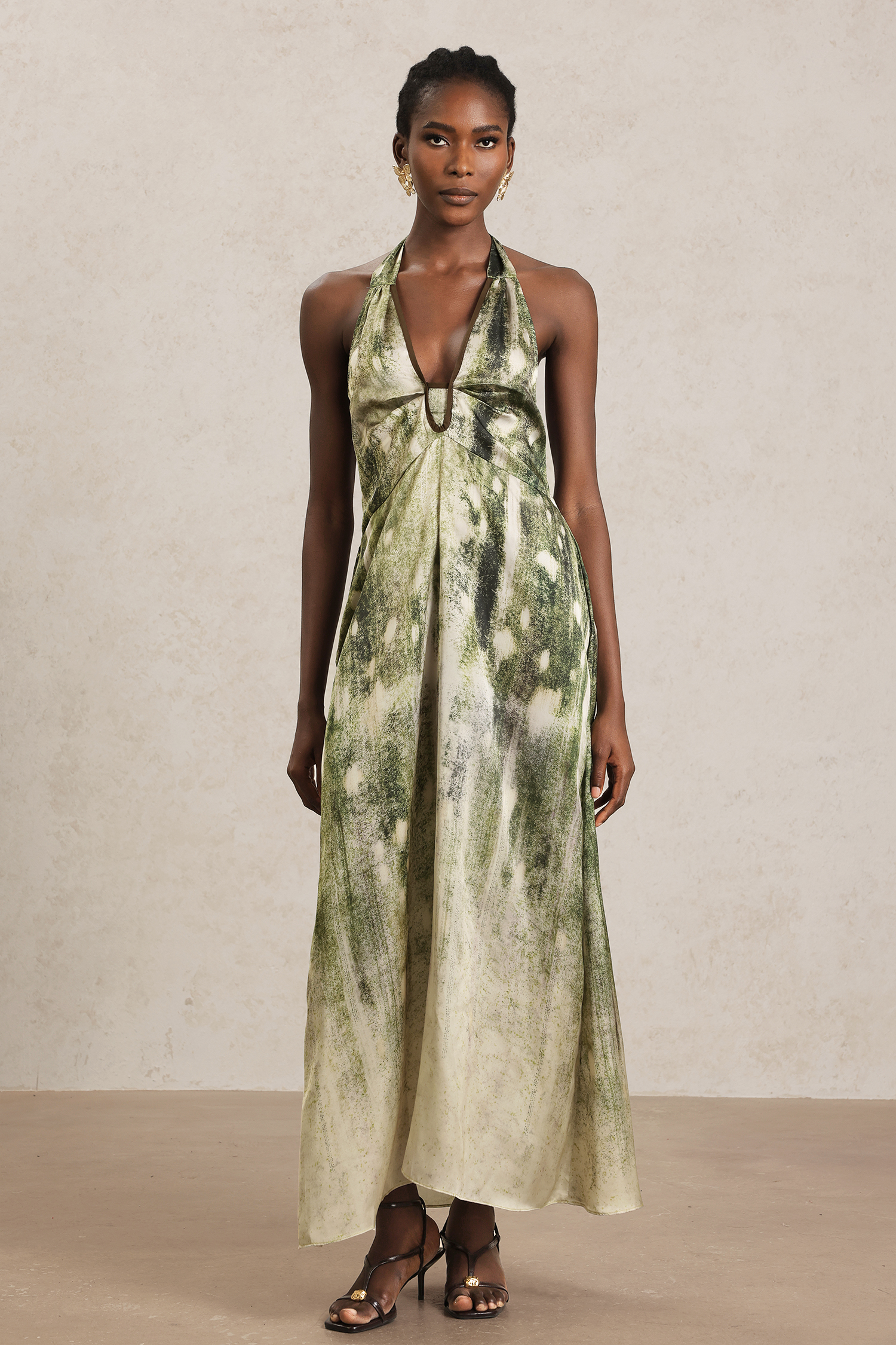 Kuhany V-Neck Sleeveless Printed Maxi Dress