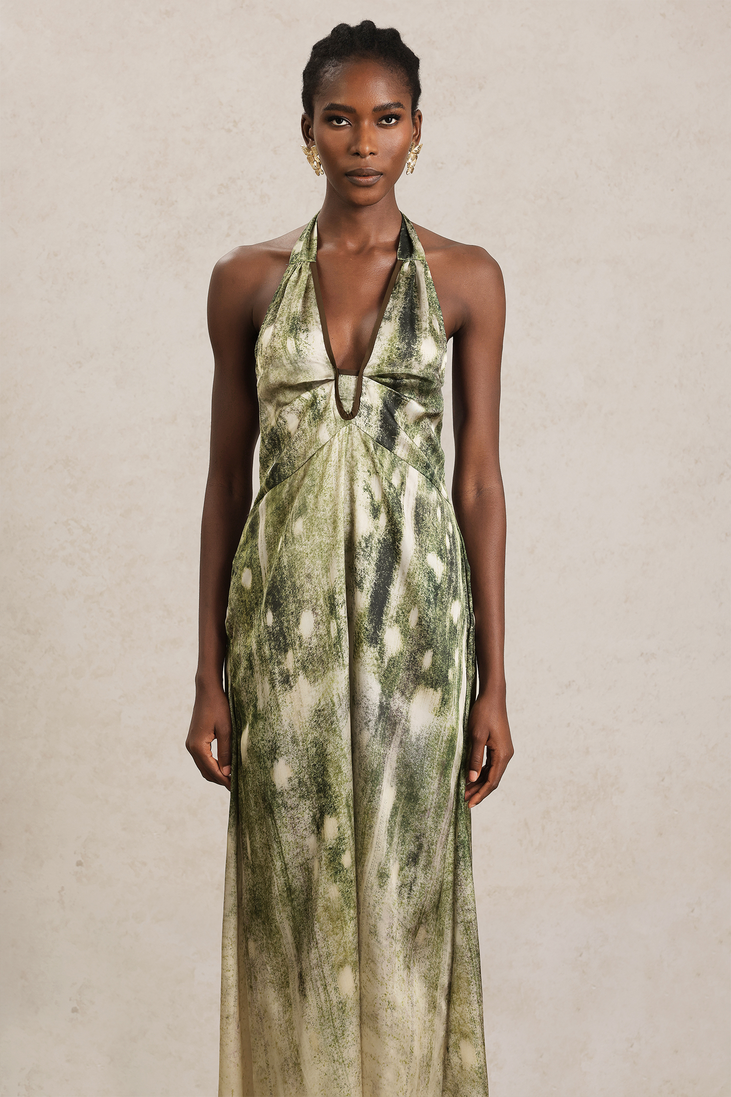Kuhany V-Neck Sleeveless Printed Maxi Dress