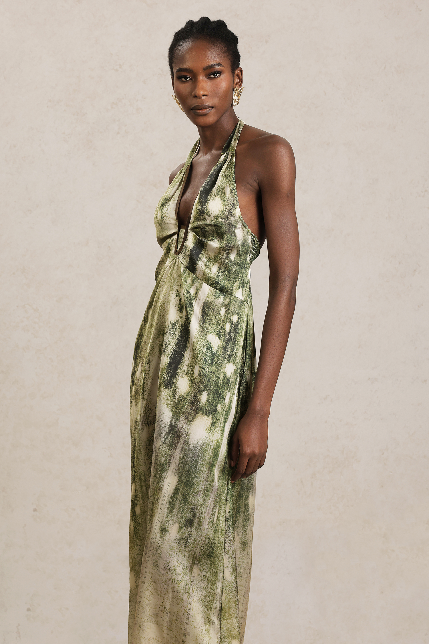 Kuhany V-Neck Sleeveless Printed Maxi Dress