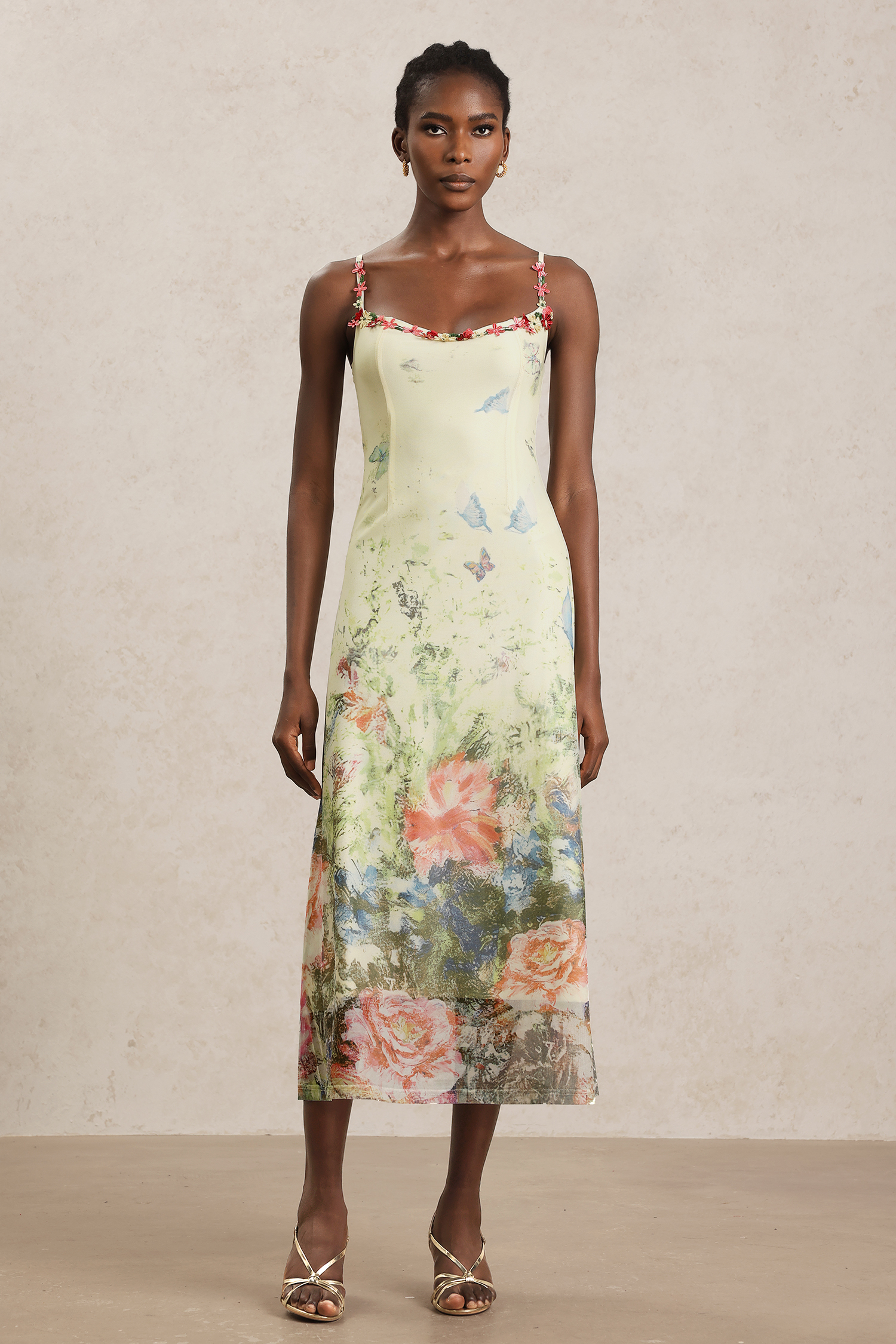 Tabitha Halter Floral Printed Maxi Dress