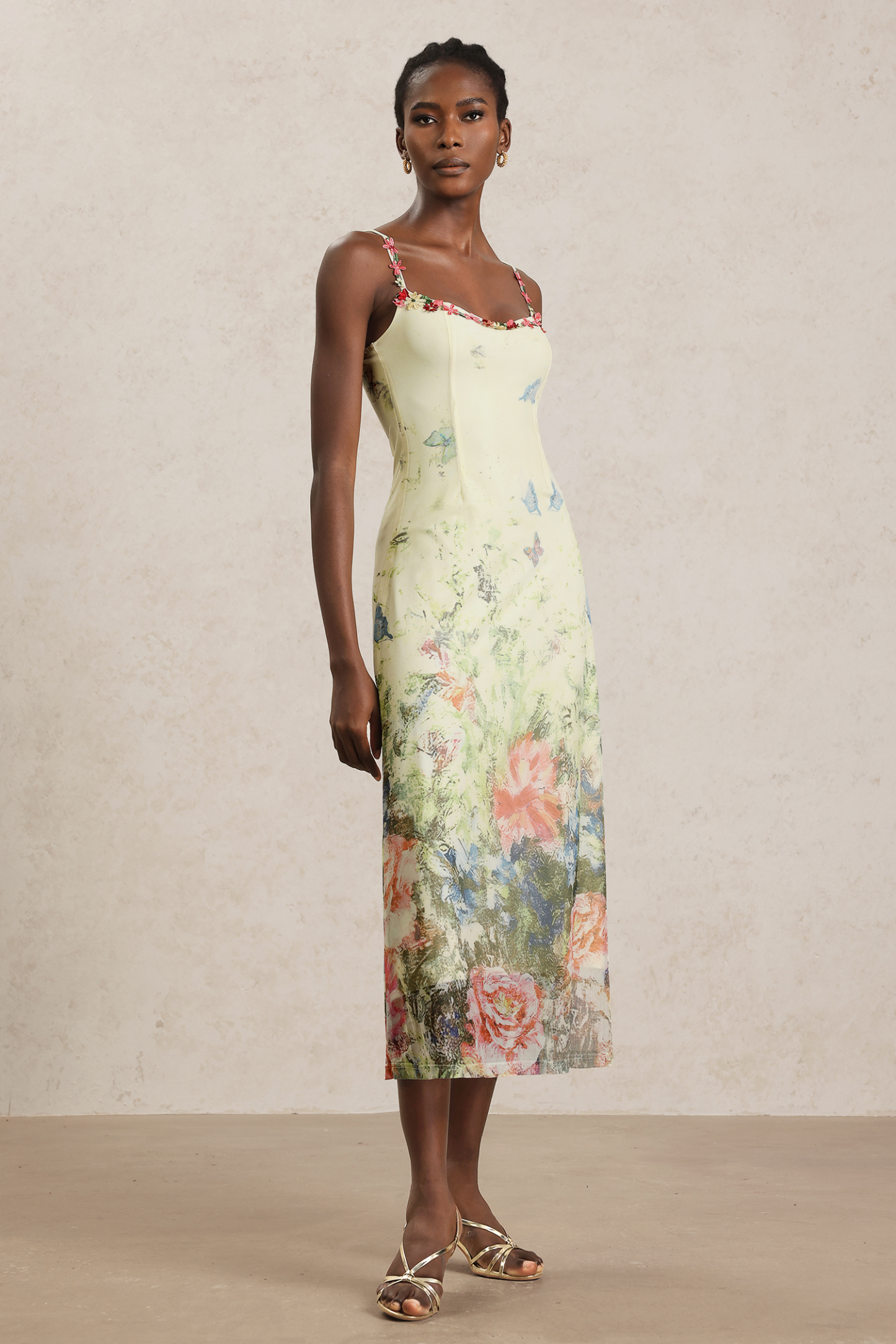 Tabitha Halter Floral Printed Maxi Dress
