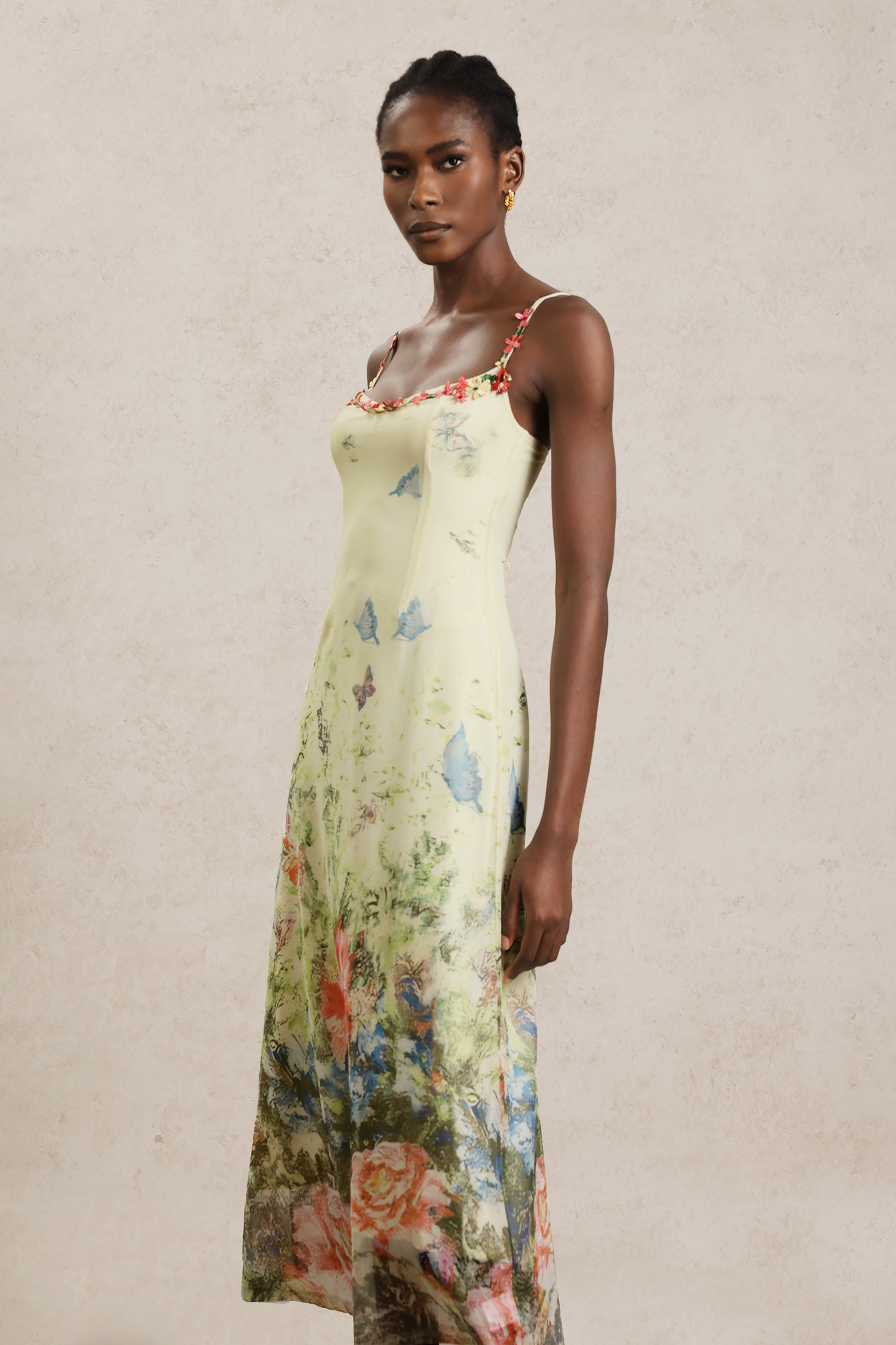 Tabitha Halter Floral Printed Maxi Dress