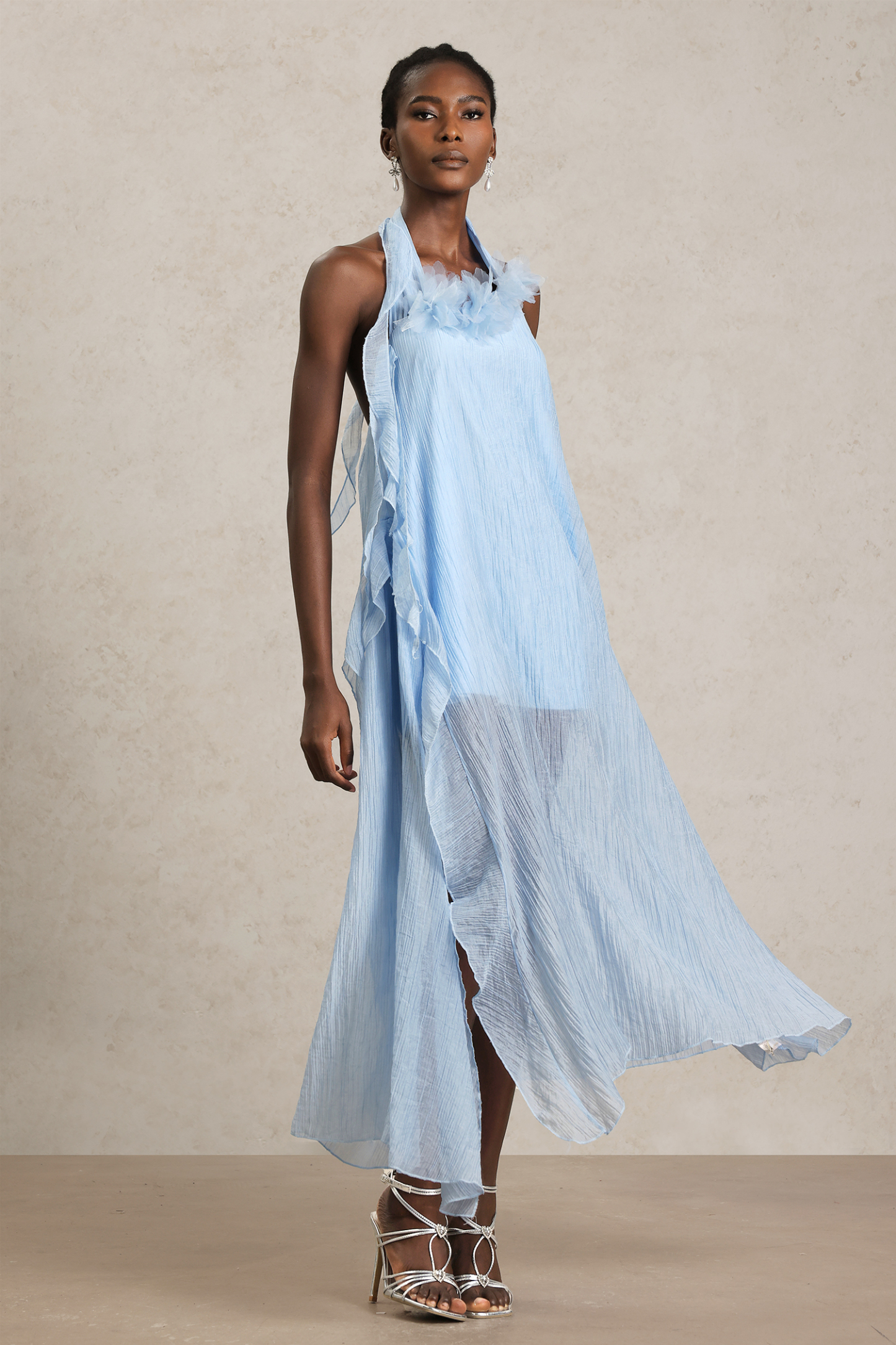 Makala Sleeveless Streamer Maxi Dress