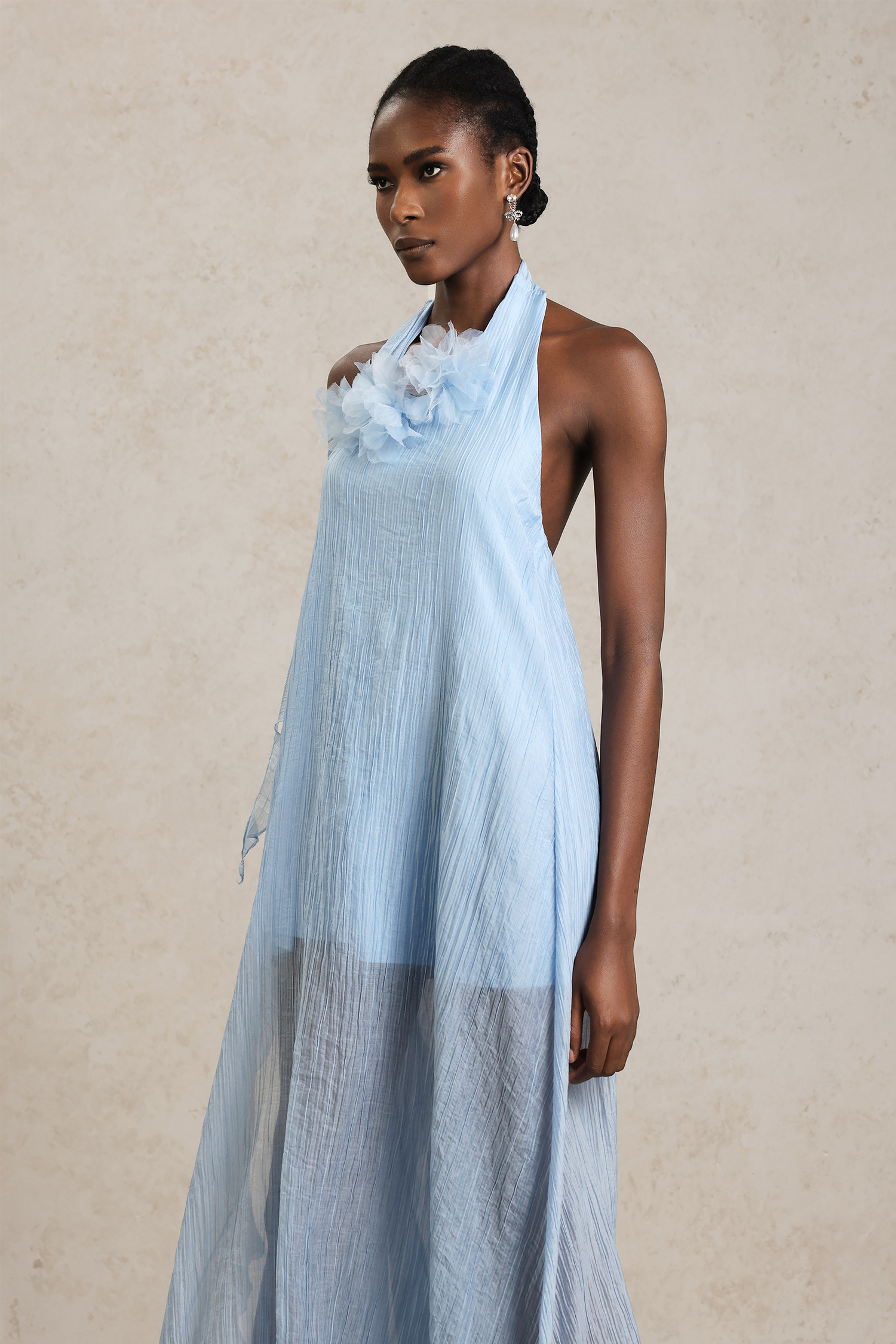 Makala Sleeveless Streamer Maxi Dress