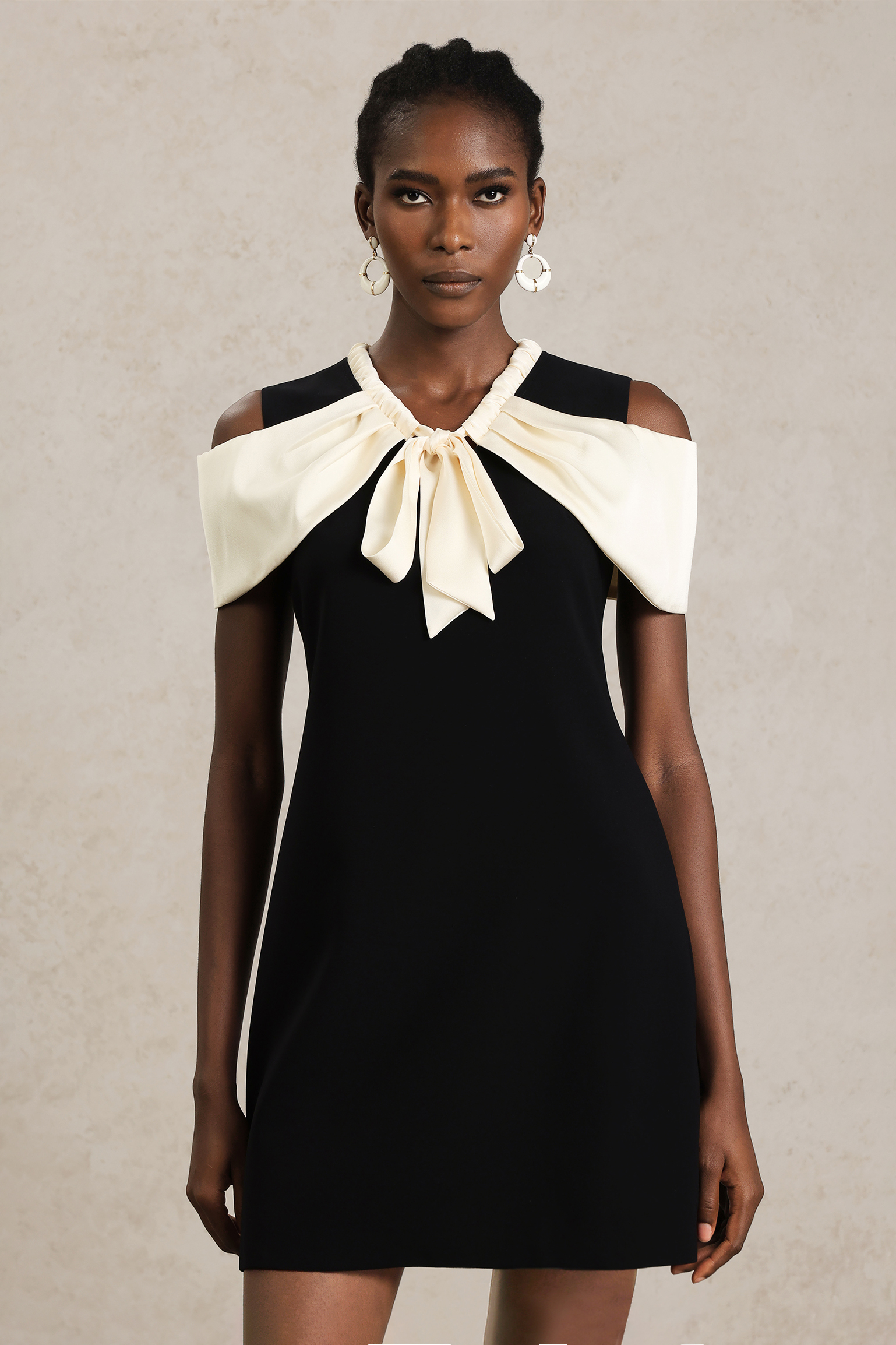 Doma Round Neck Bowknot Mini Dress