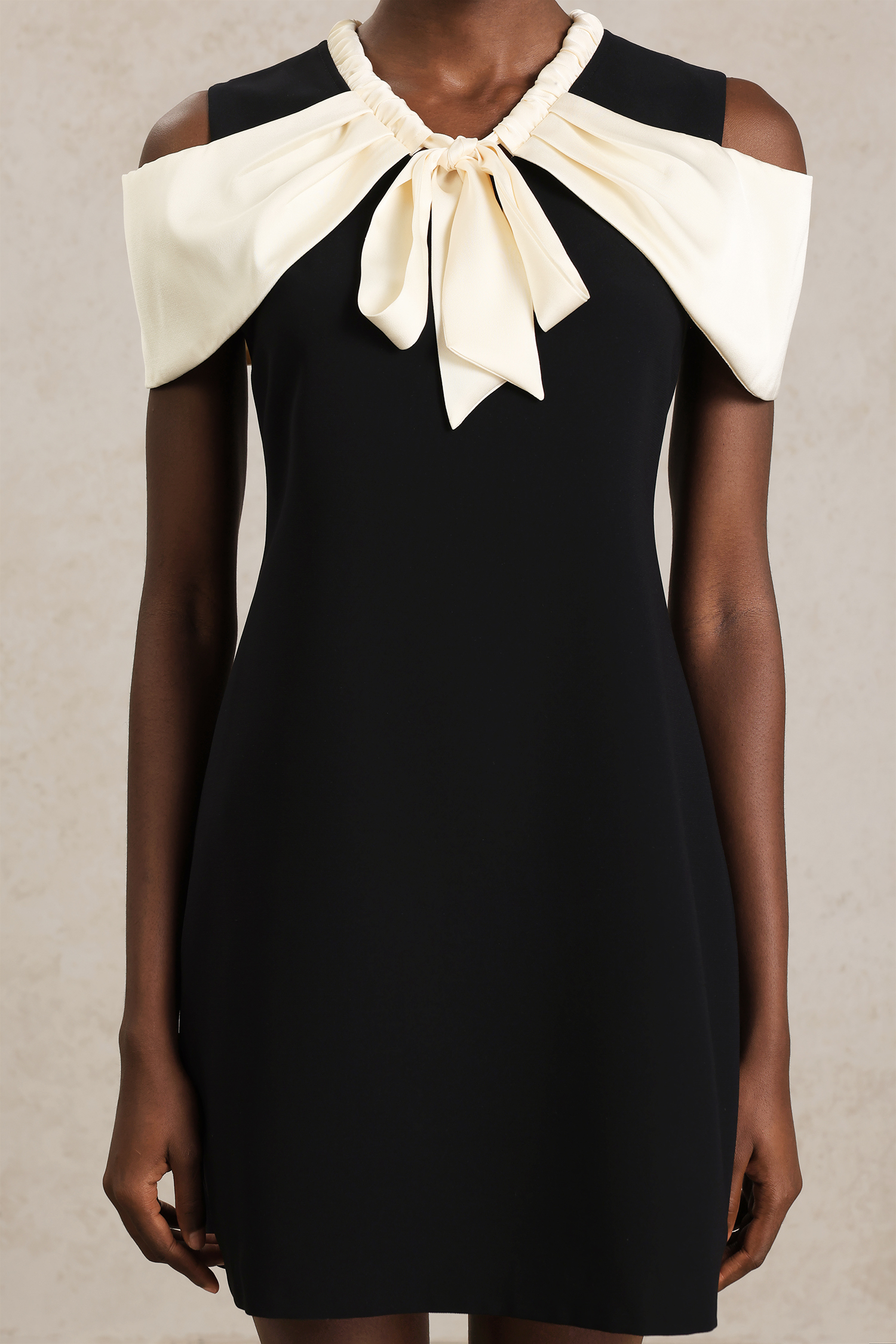 Doma Round Neck Bowknot Mini Dress