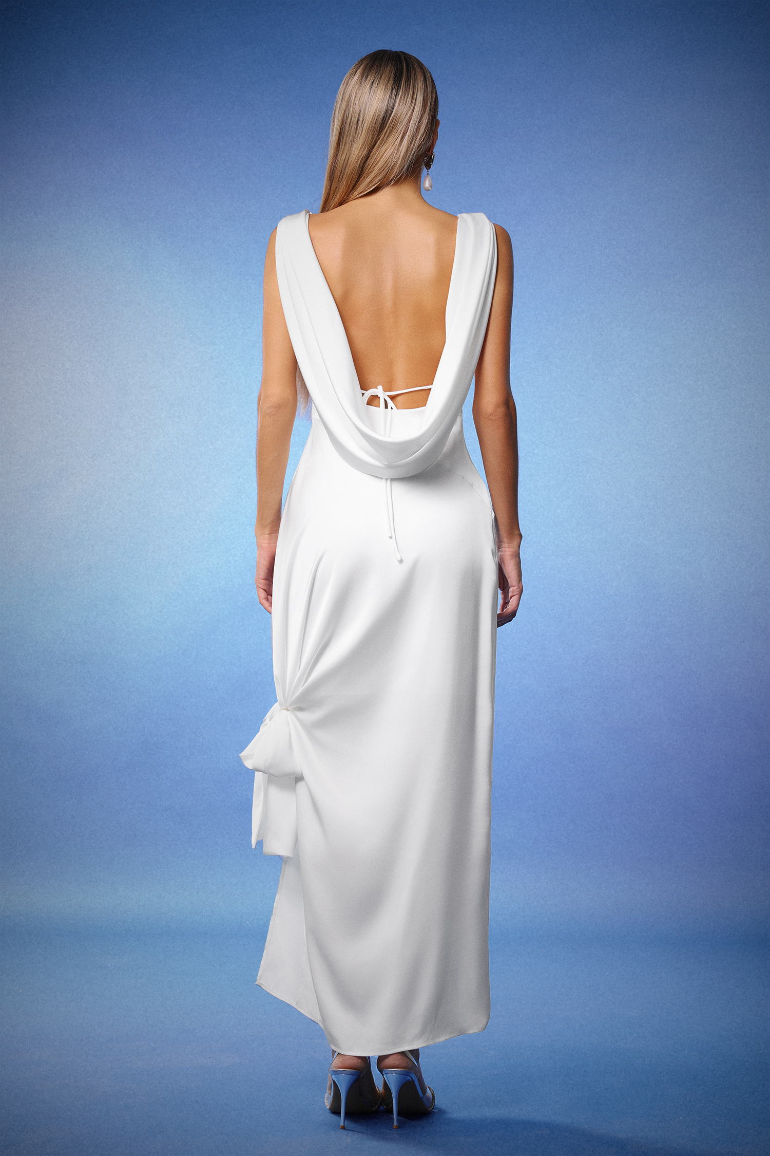Winifred Sleeveless Fishtail Slit Backless Maxi Dress