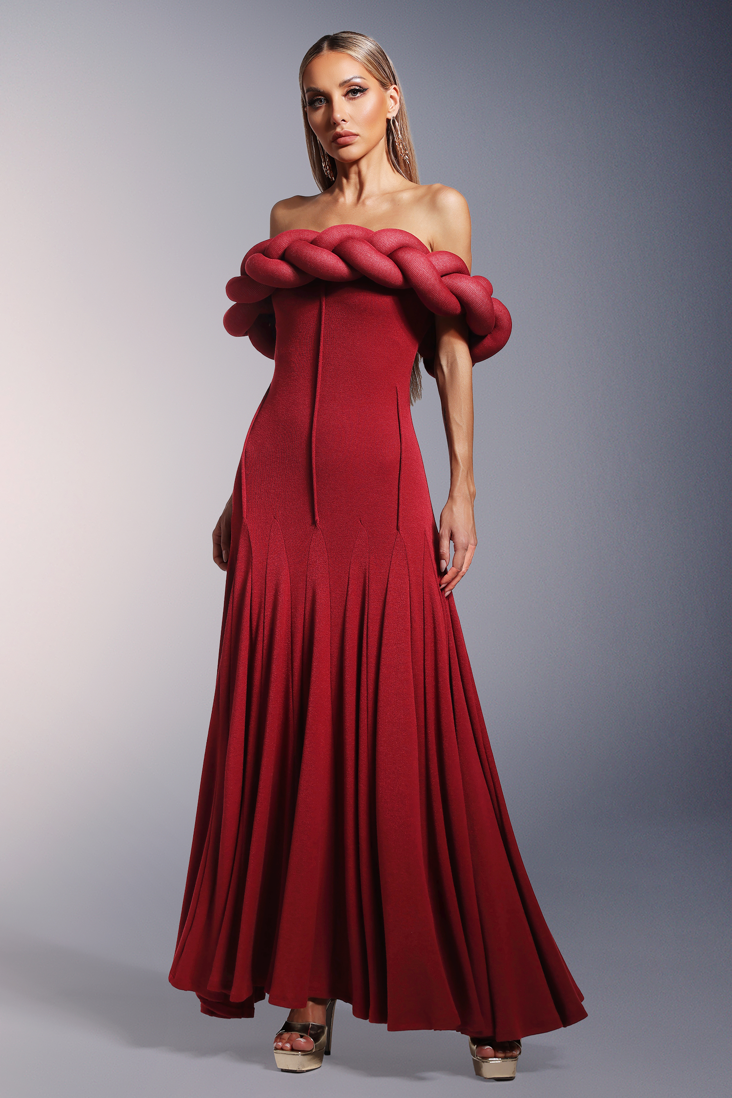 Winify Off-the-Shoulder Maxi Dress