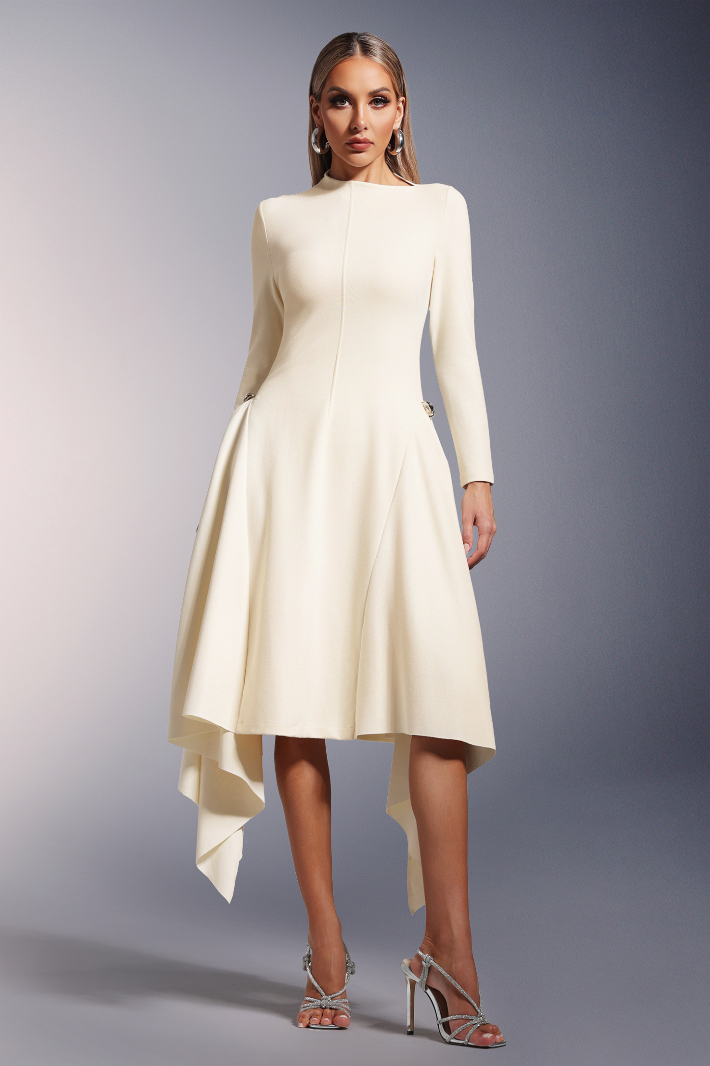 Sylvia Long Sleeves  Midi Dress