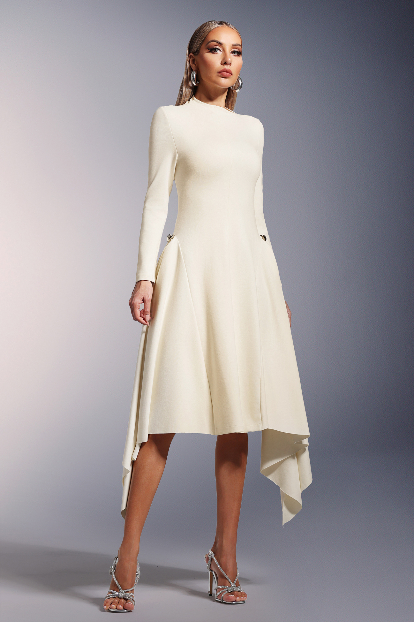 Sylvia Long Sleeves  Midi Dress