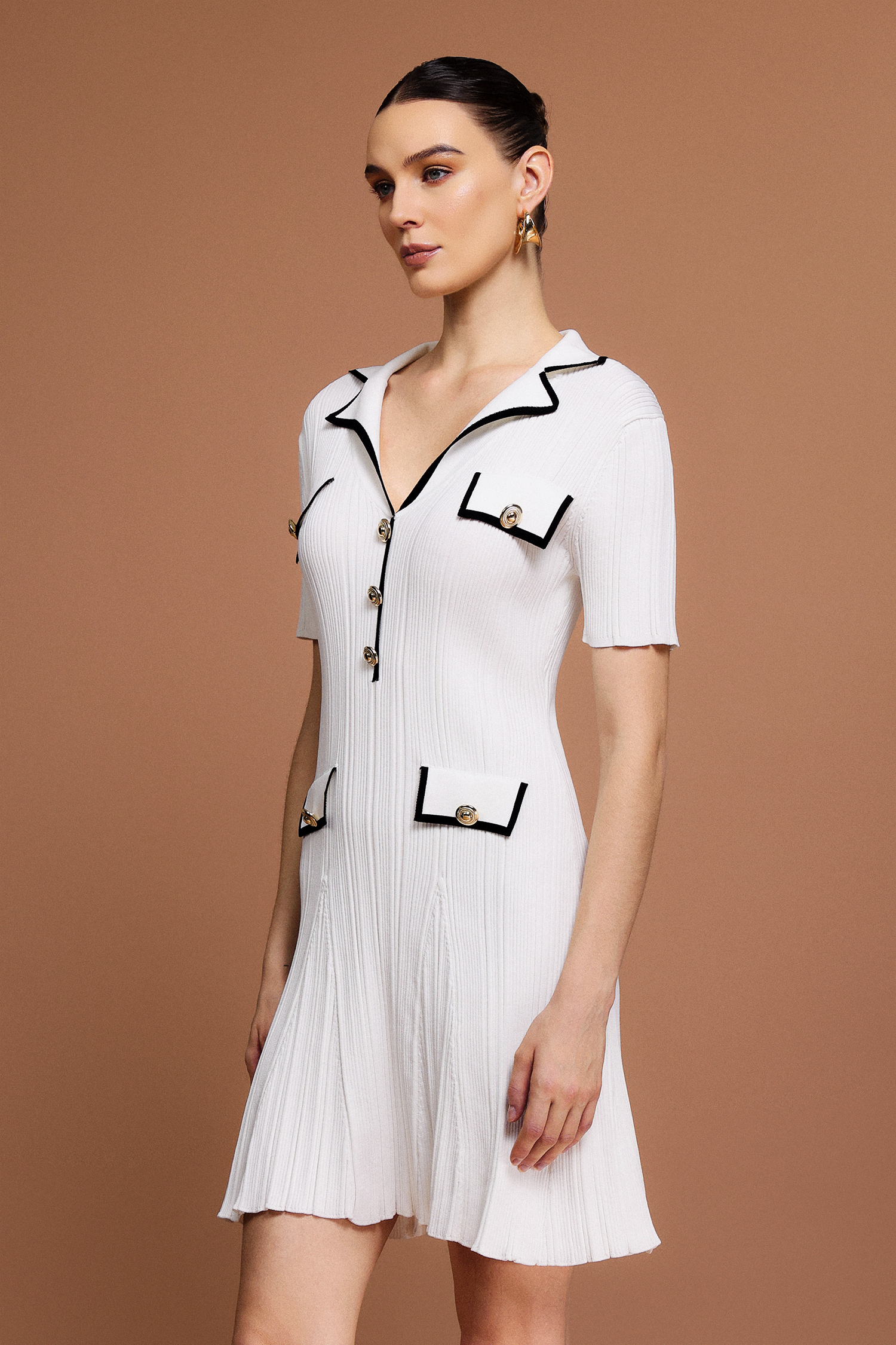 Kaia V-Neck Short Sleeves Mini Dress