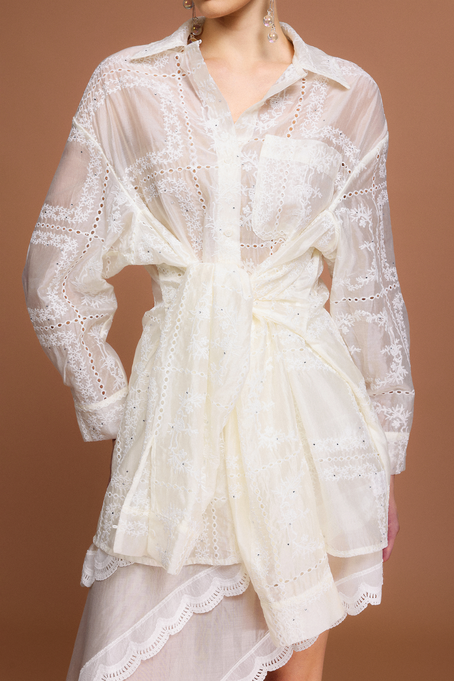 Quiana Long Sleeves Asymmetric Top And Skirt Two-Piece Set