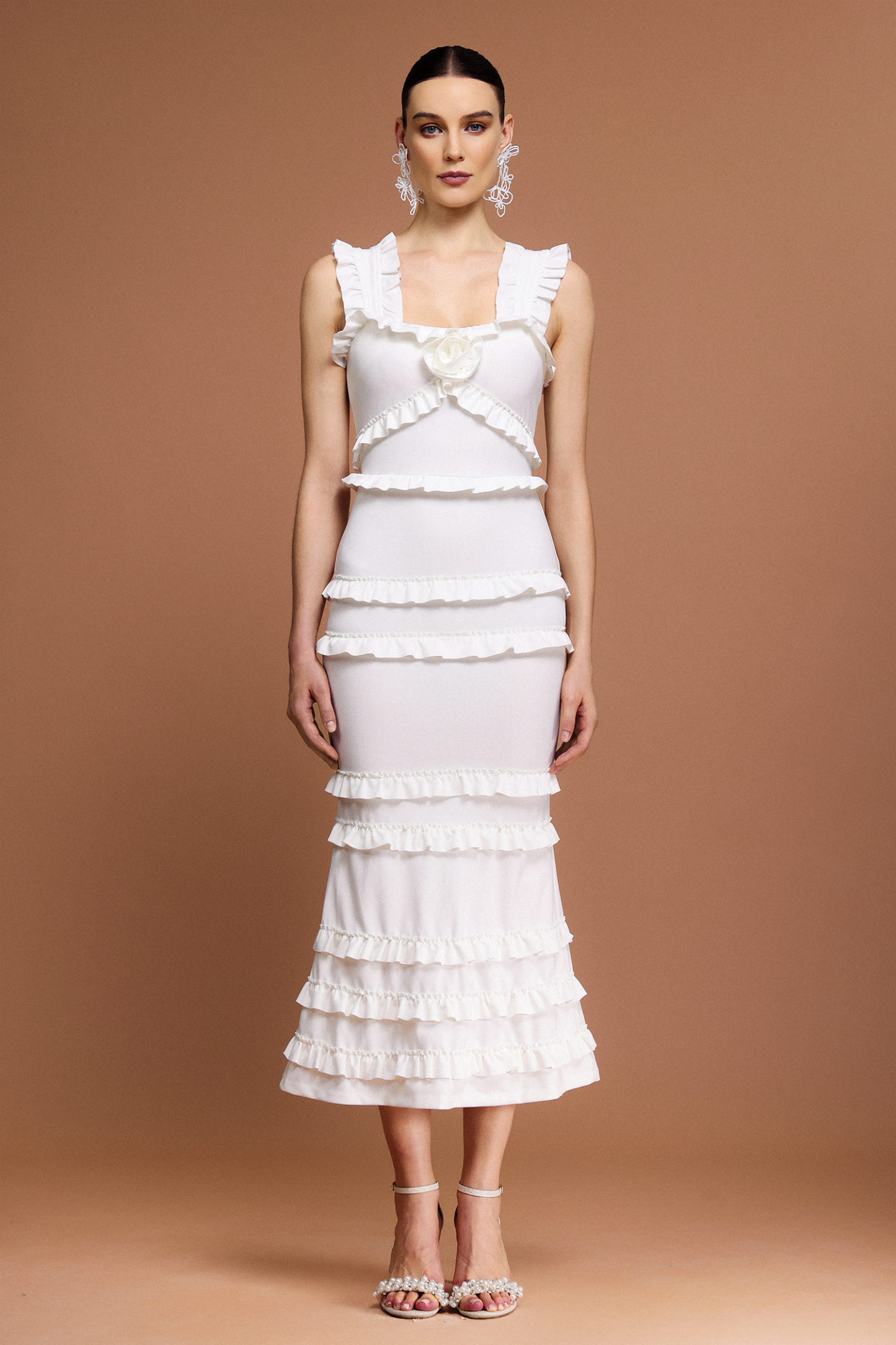 Eka Halter Folds Fishtail Maxi Dress