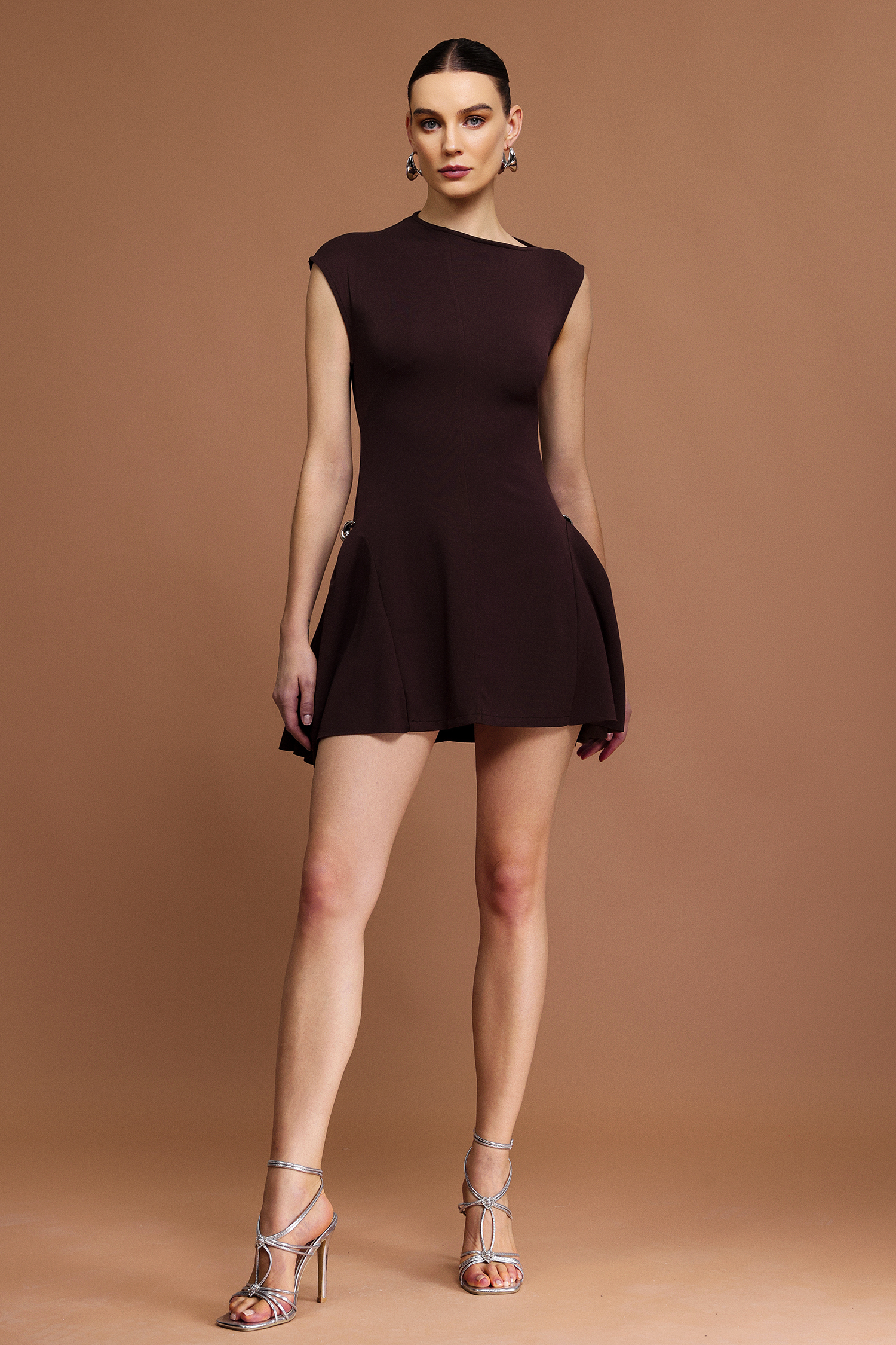 Pava Asymmetric Sleeveless Mini Dress