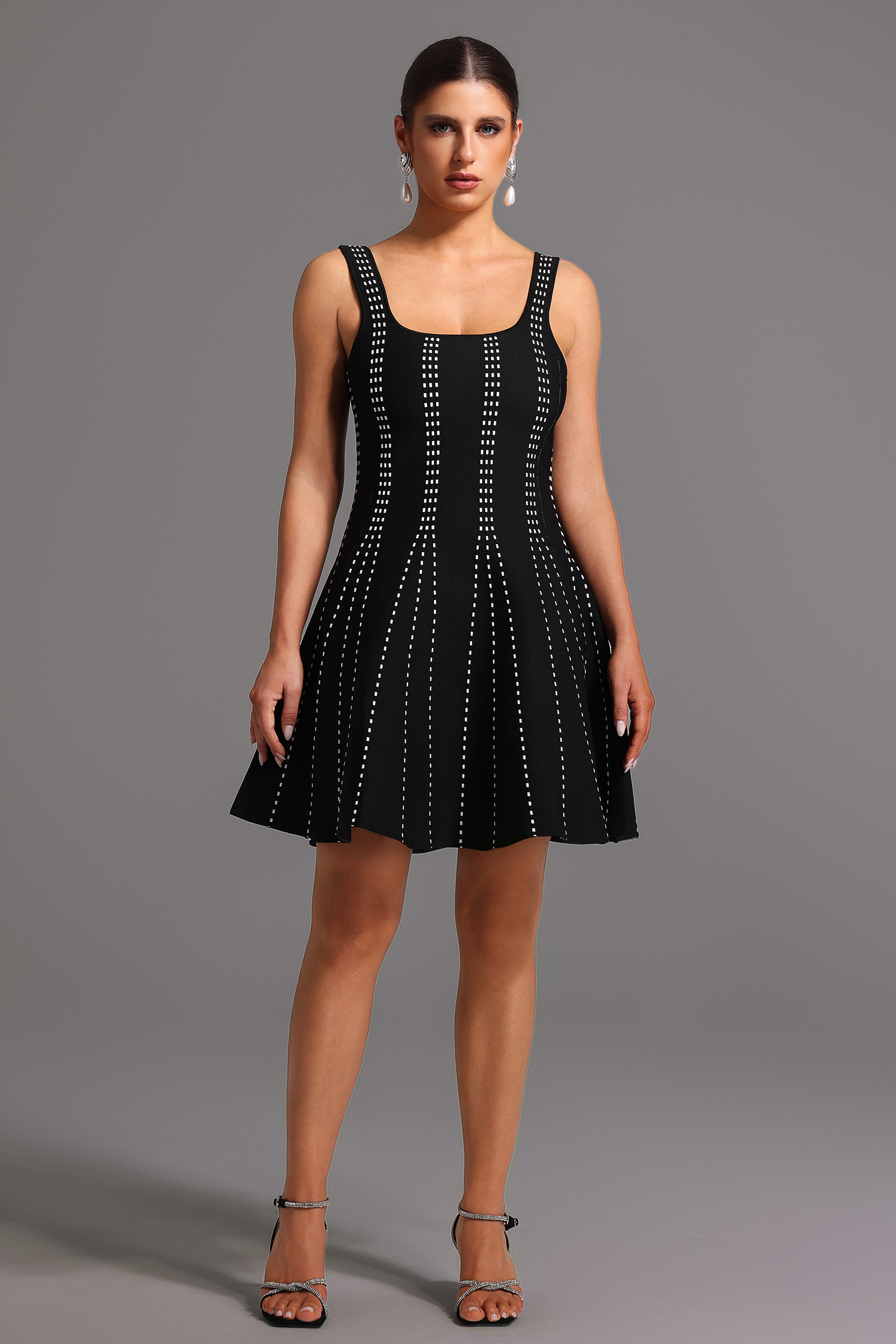 Zalea Sleeveless Square Collar Mini Dress