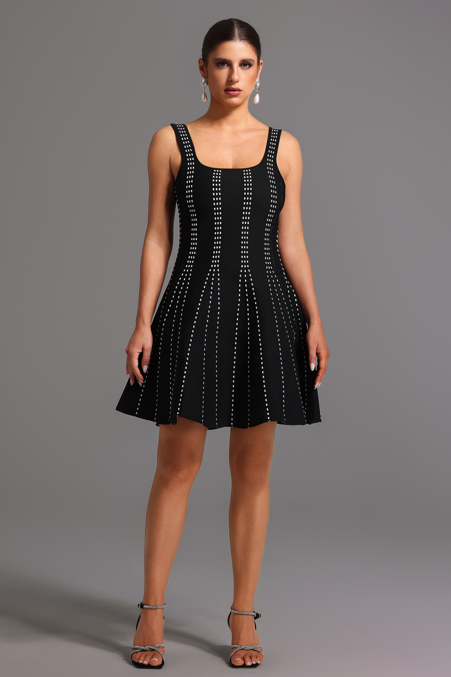 Zalea Sleeveless Square Collar Mini Dress