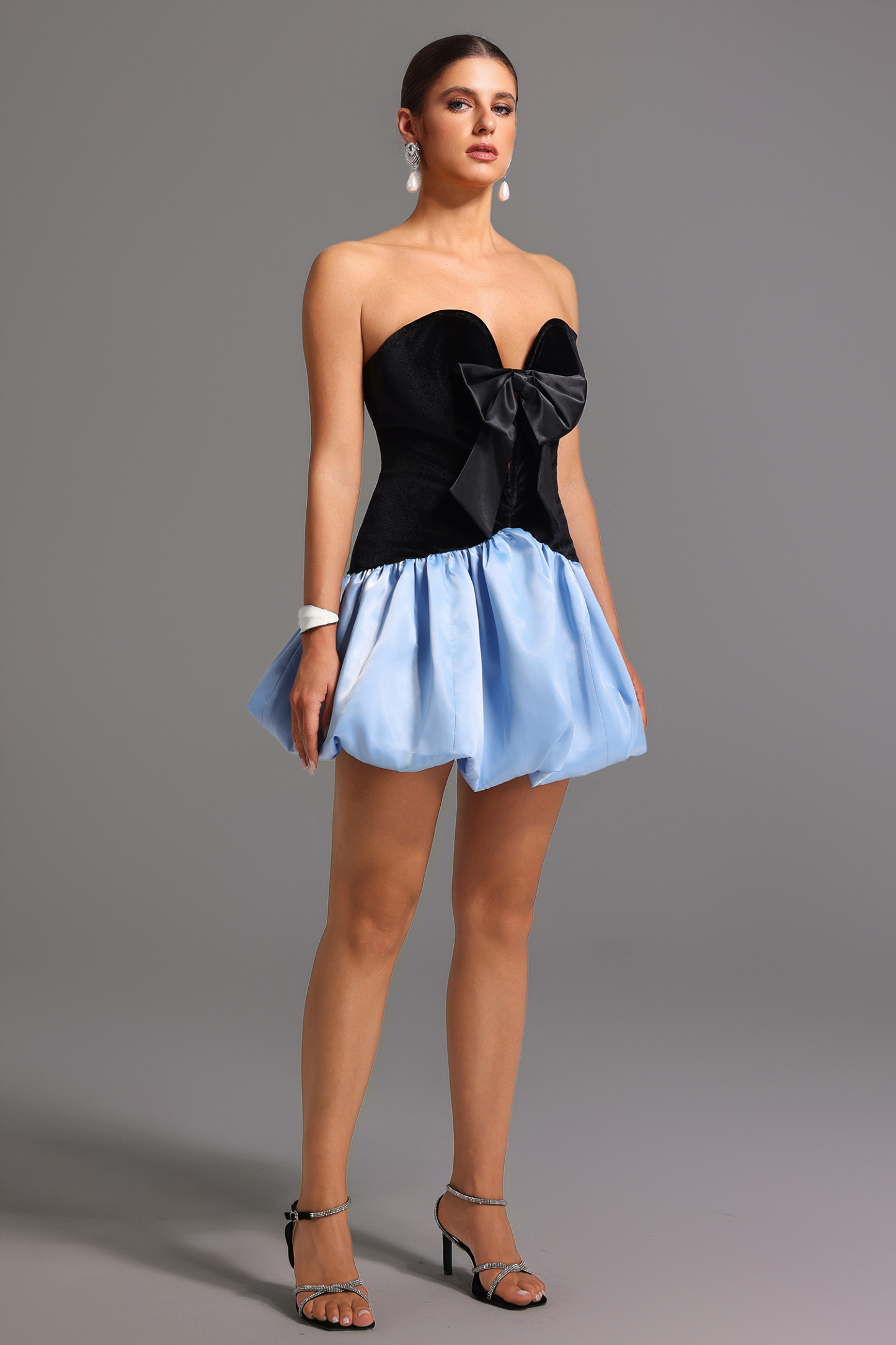 Vla Strapless Deep-V Mini Dress